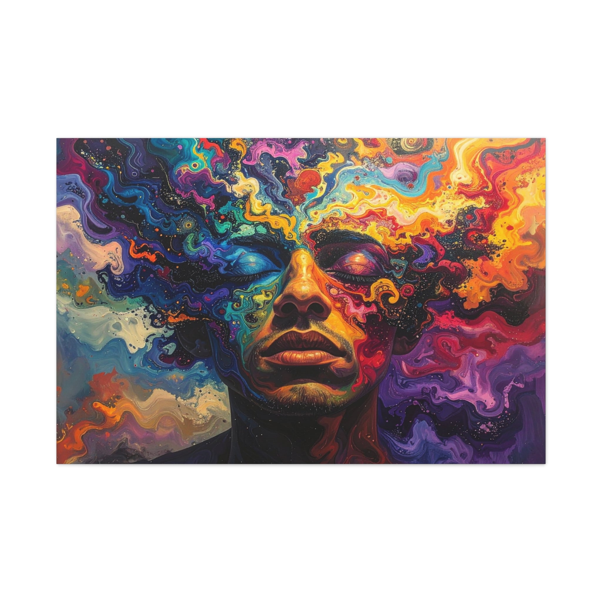 Consciousness Unfolding: Psychedelic Inner Landscape, Fluid Abstract Meditation - L’Art Suprême Canvas