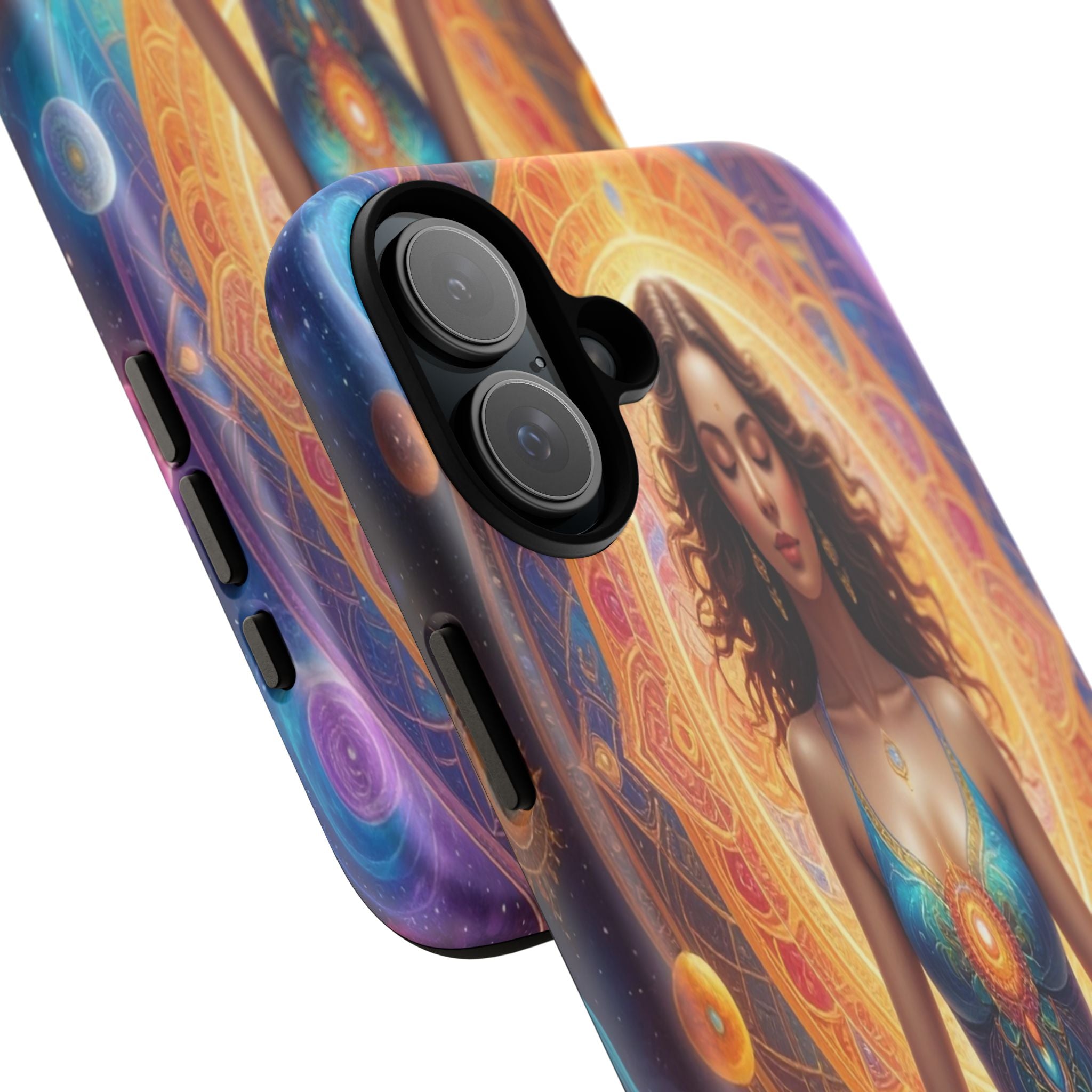 Cosmic Awakening: Spiritual Meditation Mandala, Celestial Energy Visualization - L’Art Suprême Phone Case