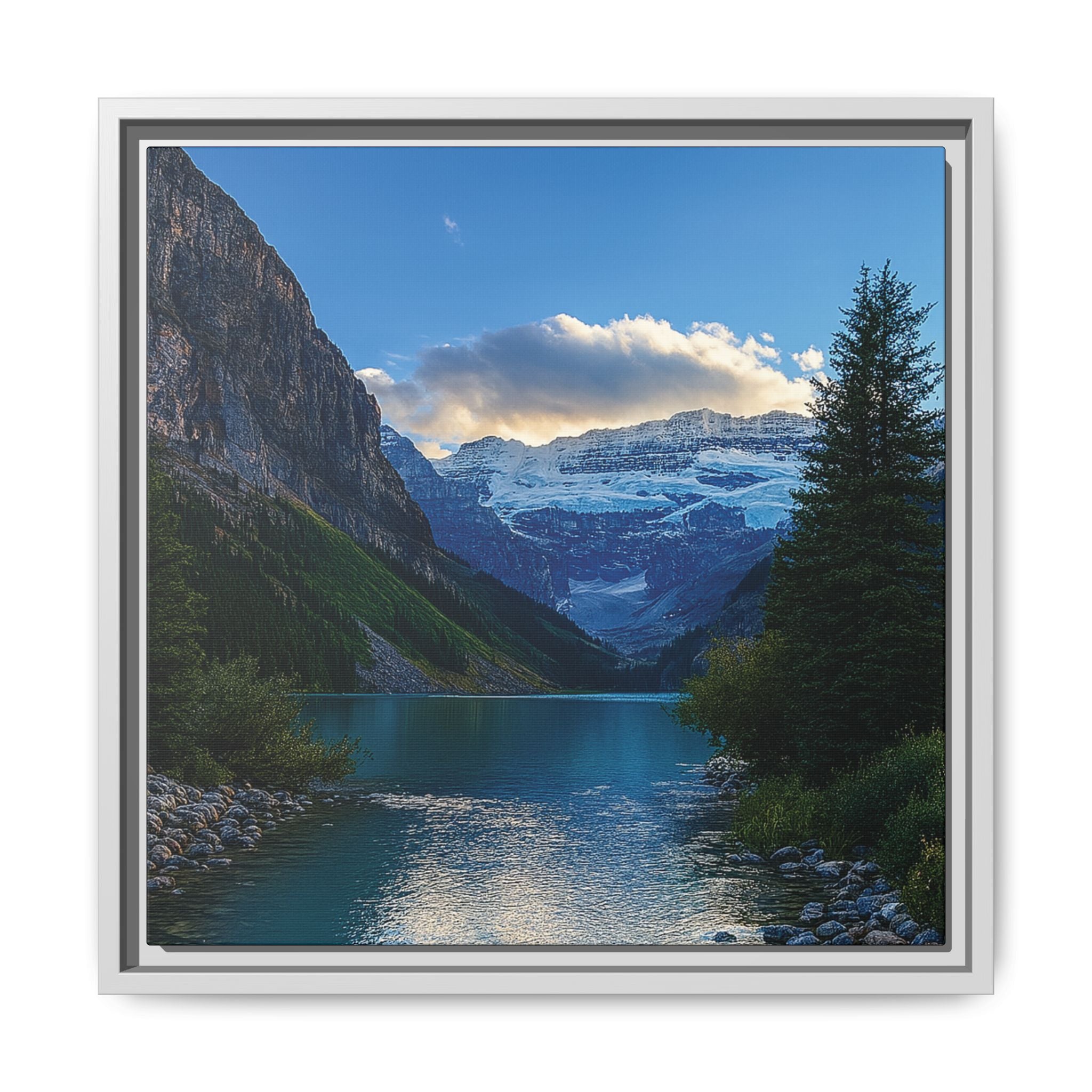 "Glacial Serenity" – Framed Canvas Print