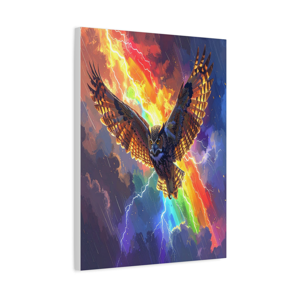 Thunder Spirit: Elemental Owl Ascension, Digital Fantasy Artwork - L’Art Suprême Canvas