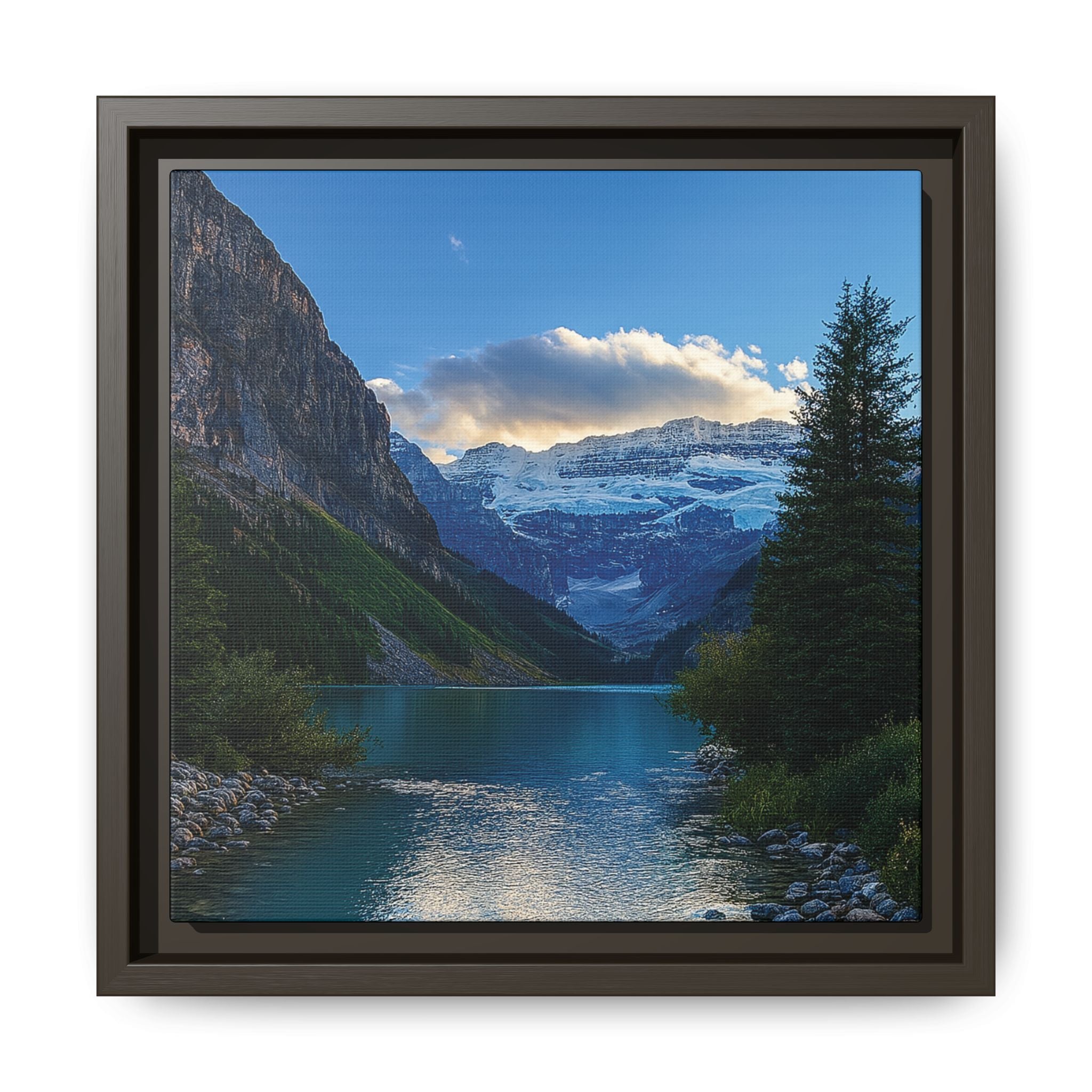 "Glacial Serenity" – Framed Canvas Print