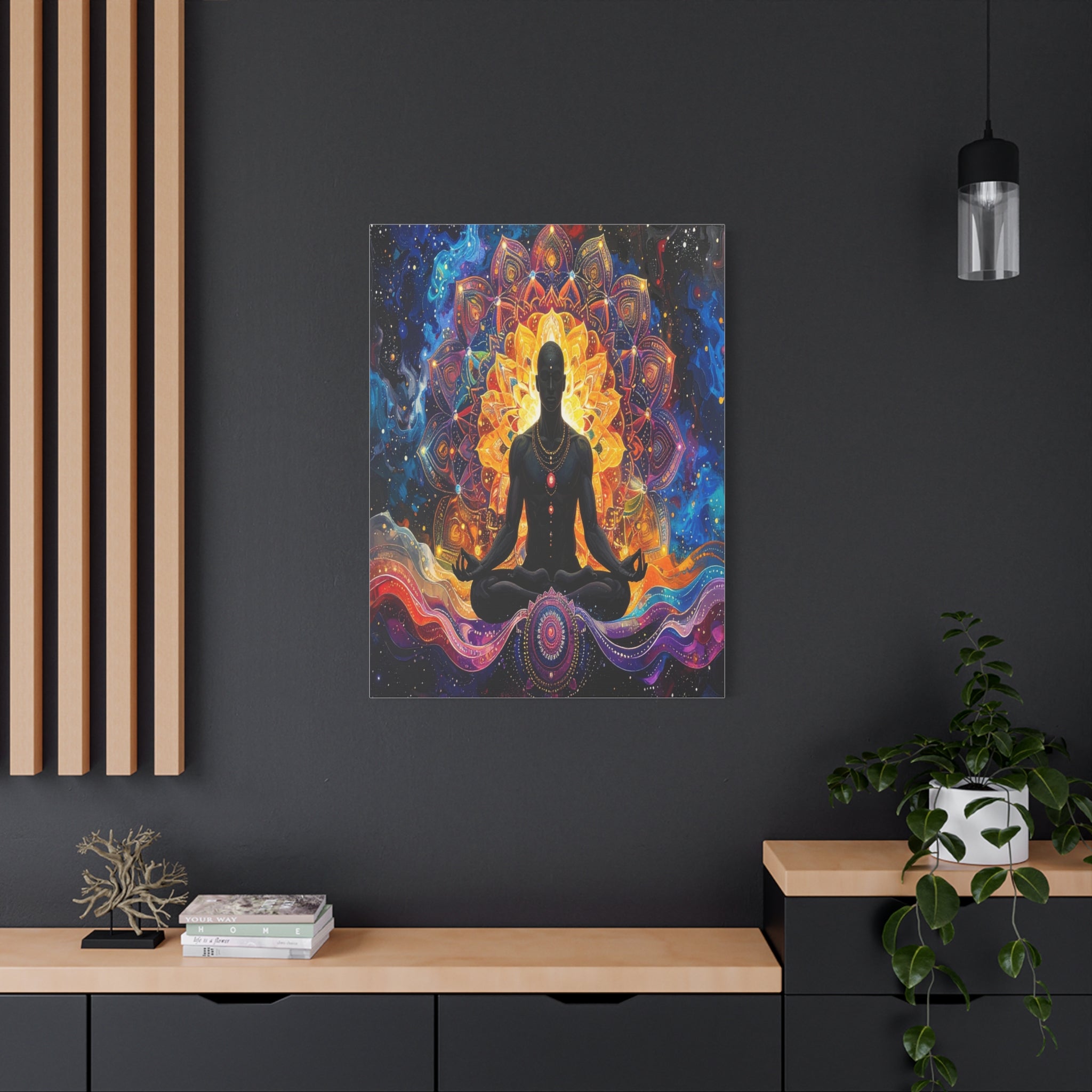 Cosmic Meditation: Spiritual Awakening through Mandala Art, Transcendent Chakra Visualization - L’Art Suprême Canvas