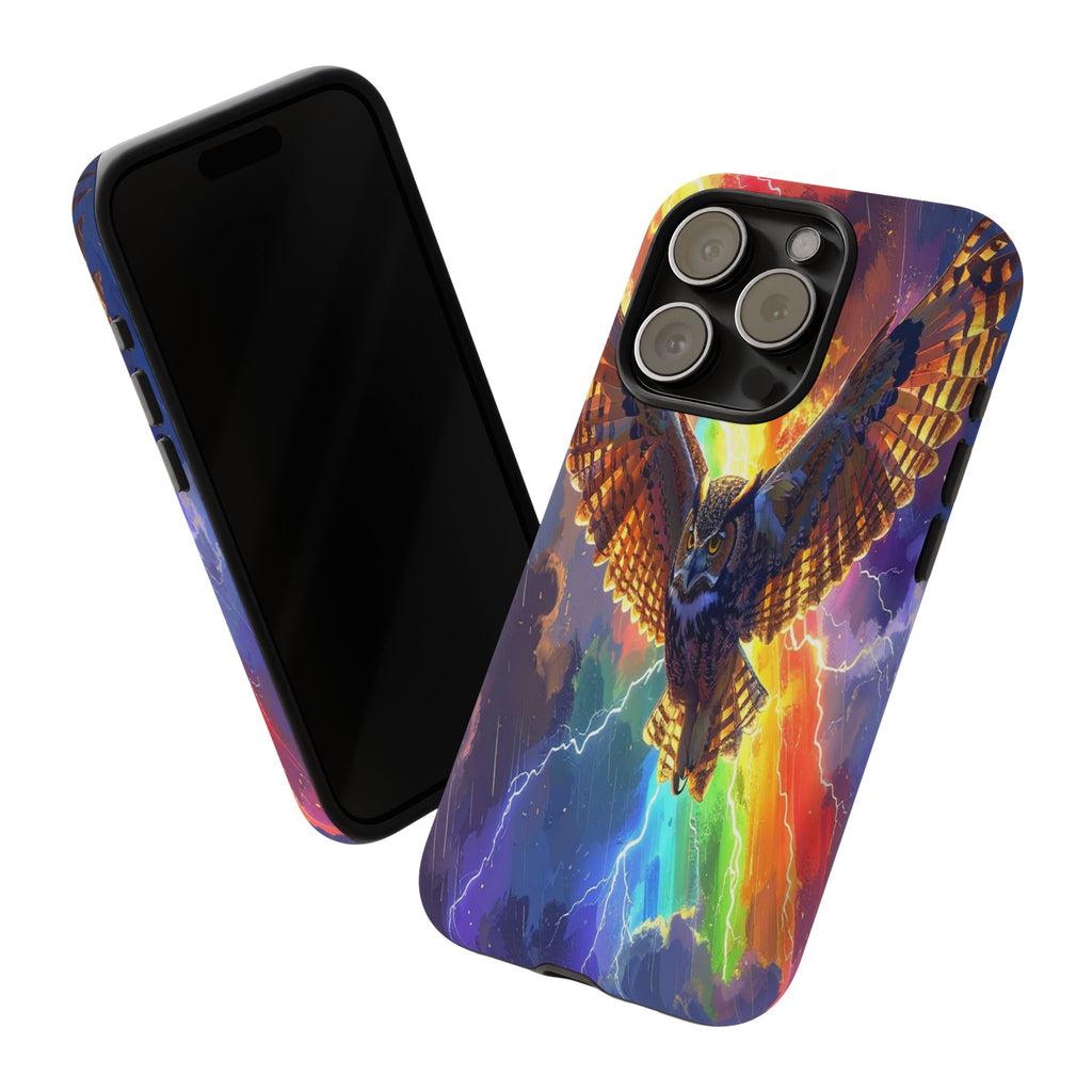 Thunderwing: Ethereal Owl in Electric Storm, Digital Fantasy Artwork - L’Art Suprême Phone Case