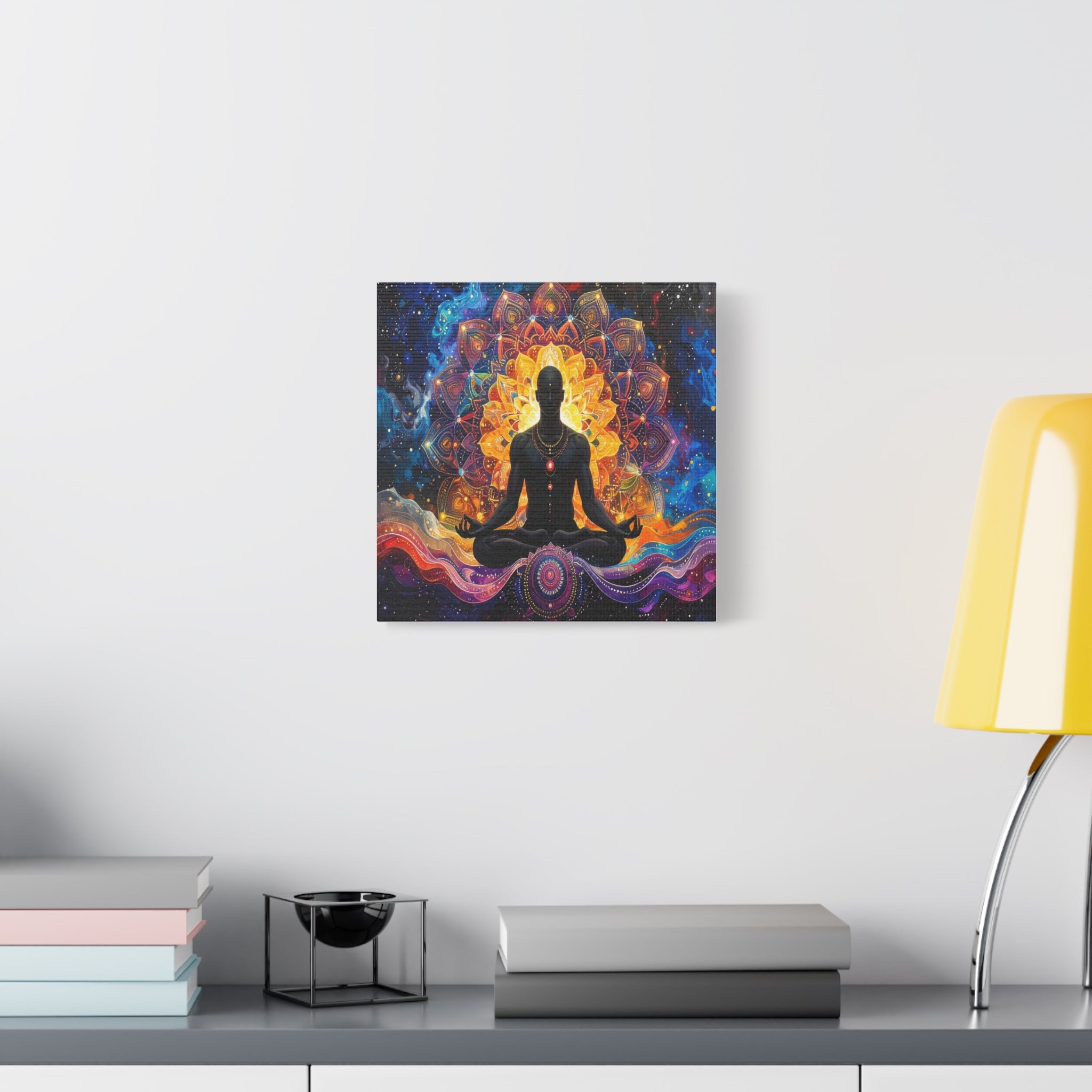Cosmic Meditation: Spiritual Awakening through Mandala Art, Transcendent Chakra Visualization - L’Art Suprême Canvas