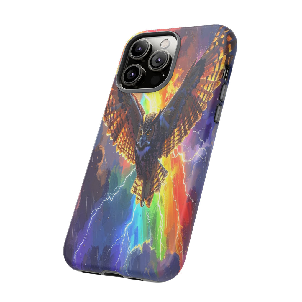 Thunderwing: Ethereal Owl in Electric Storm, Digital Fantasy Artwork - L’Art Suprême Phone Case