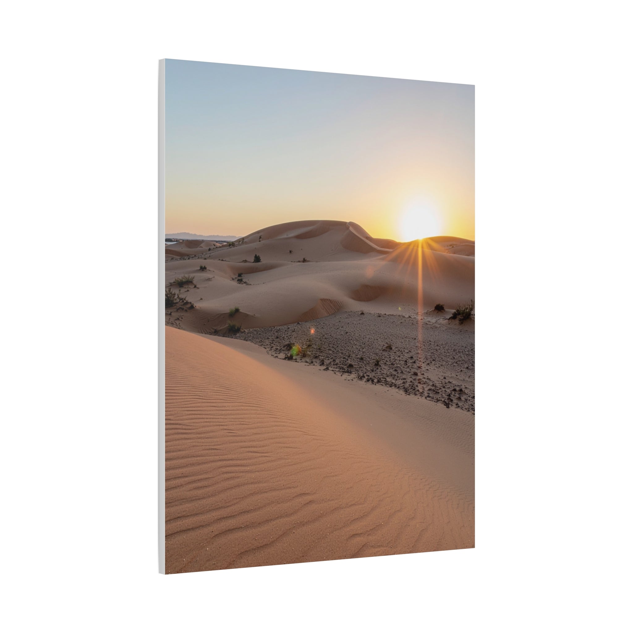 Daybreak in the Desert: Golden Sands at Sunrise, Arid Landscape Panorama - L’Art Suprême Canvas
