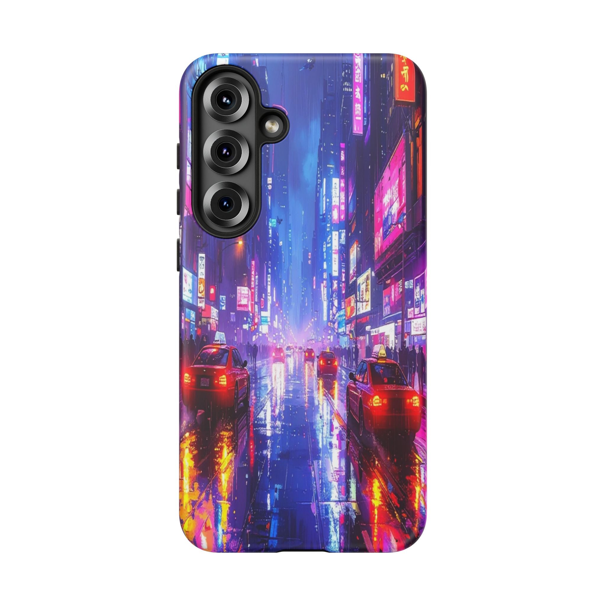 Neon Dystopia: Cyberpunk Metropolis, Urban Night Reflections - L’Art Suprême Phone Case