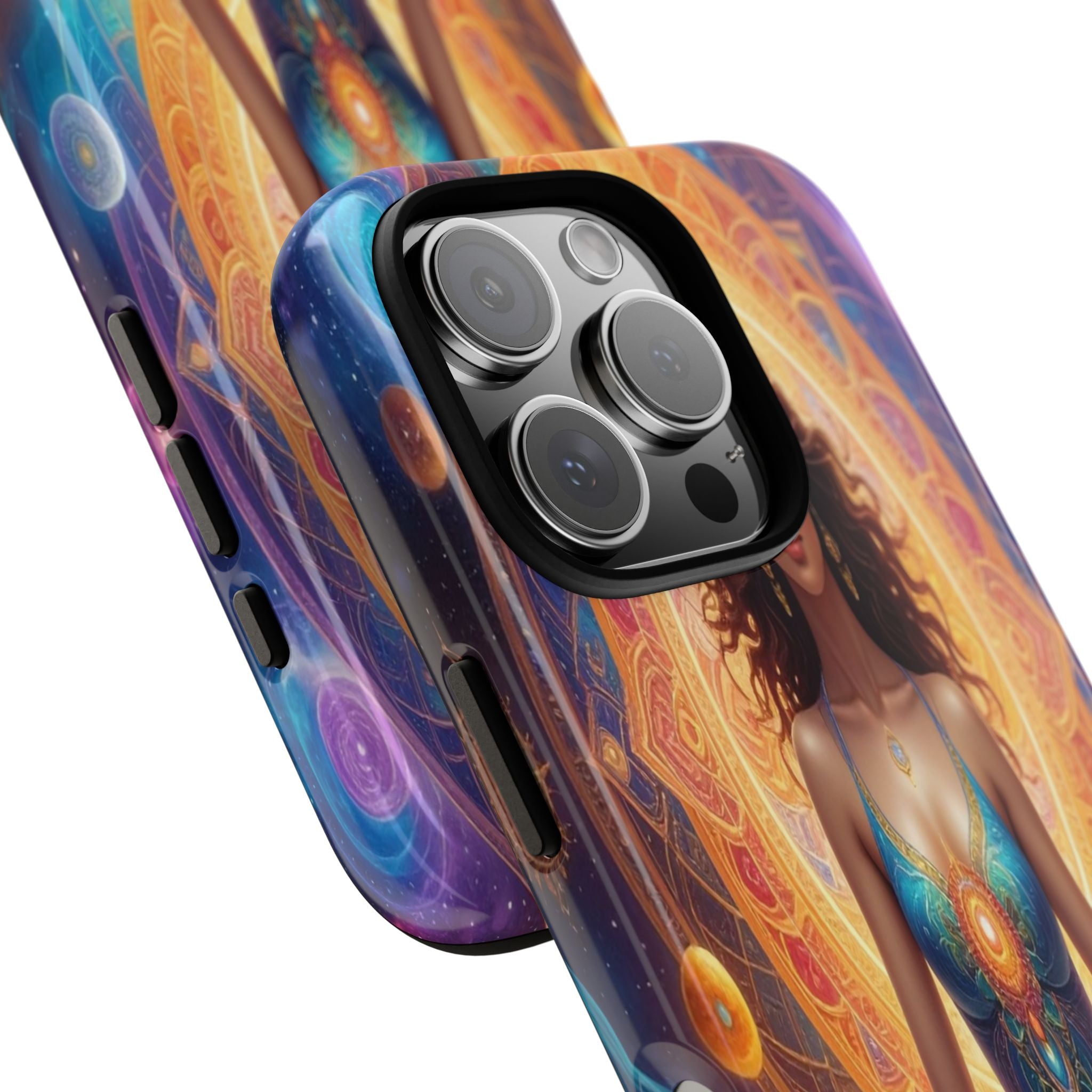 Cosmic Awakening: Spiritual Meditation Mandala, Celestial Energy Visualization - L’Art Suprême Phone Case