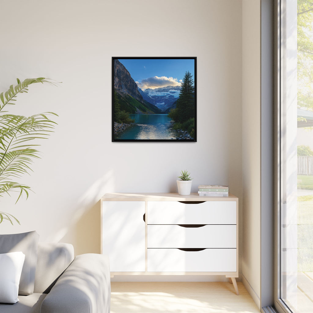 "Glacial Serenity" – Framed Canvas Print