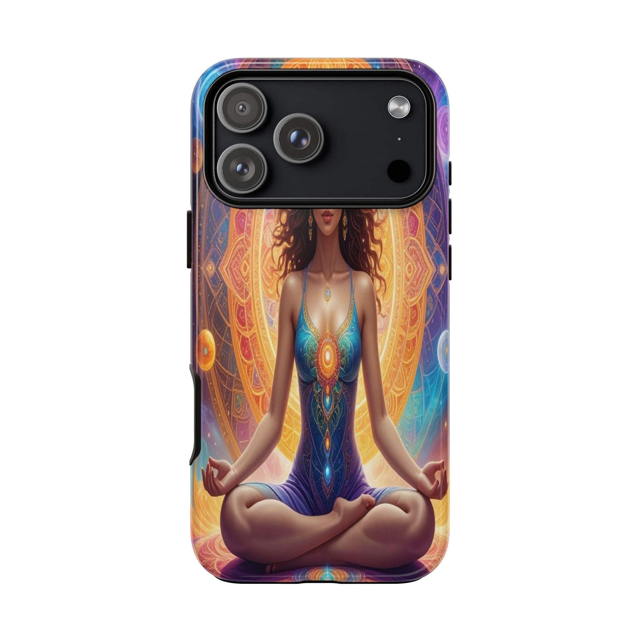 Cosmic Awakening: Spiritual Meditation Mandala, Celestial Energy Visualization - L’Art Suprême Phone Case