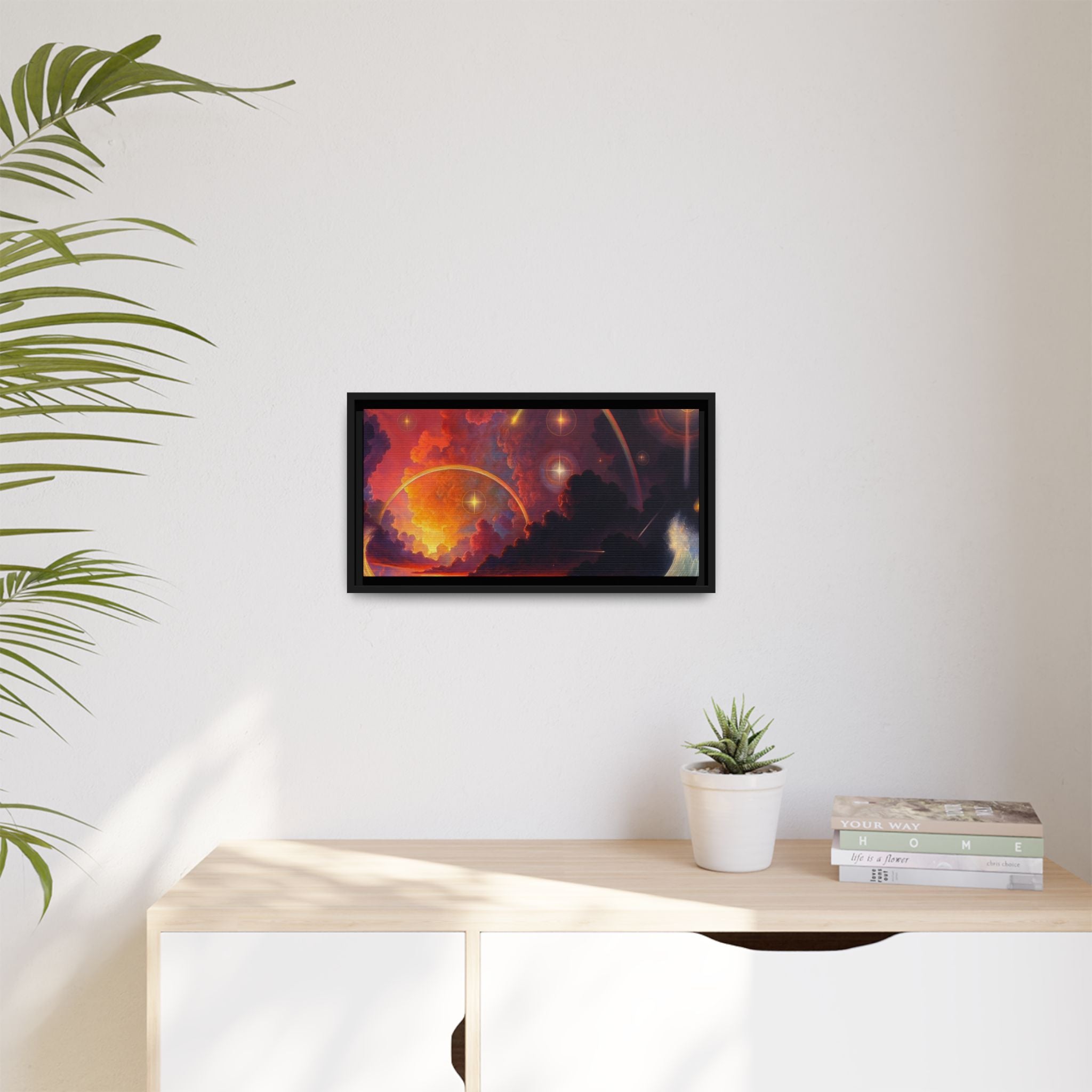 "Celestial Tides" – Framed Canvas Print