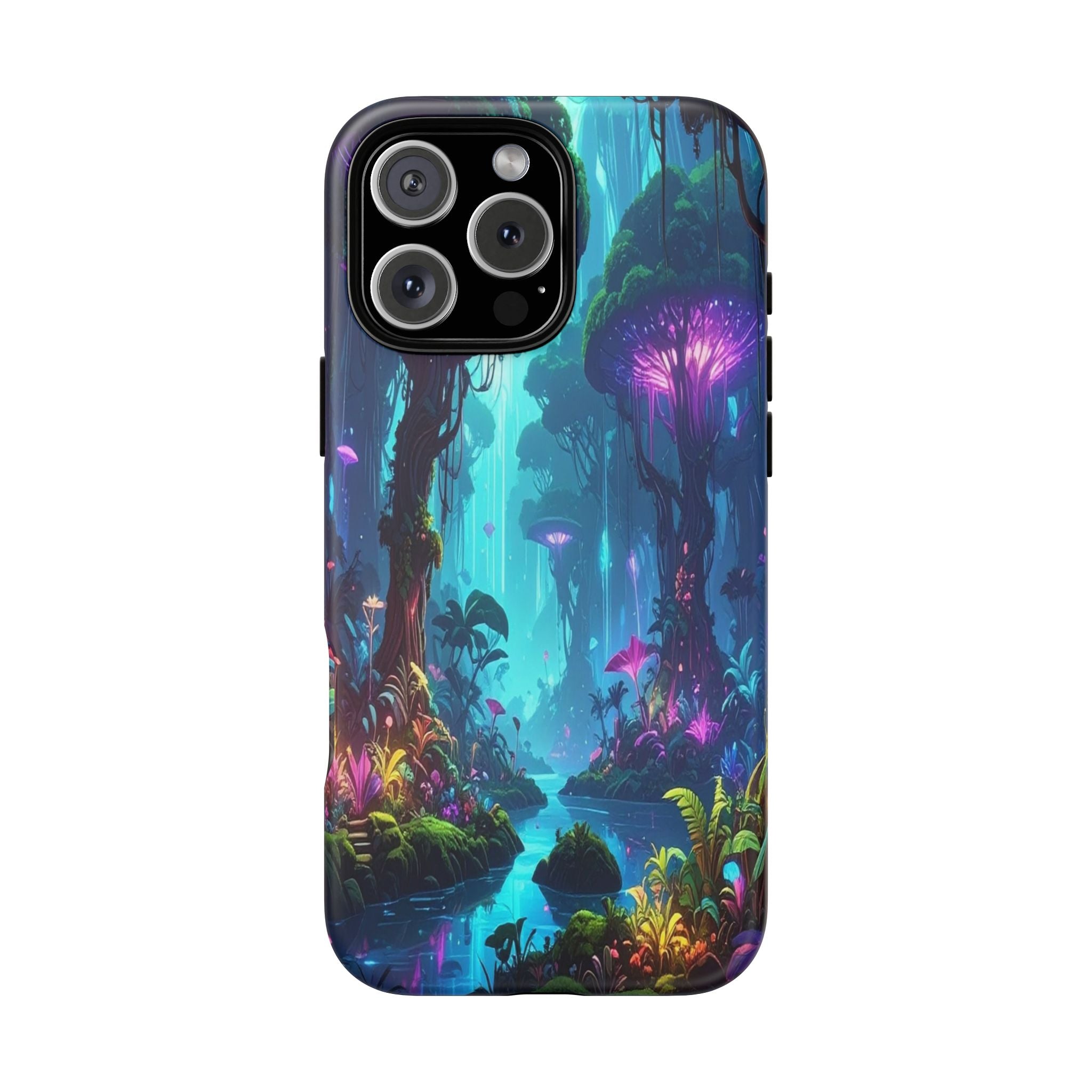 Bioluminescent Dreamscape: Ethereal Forest Fantasy, Digital Luminescence Illustration - L’Art Suprême Phone Case