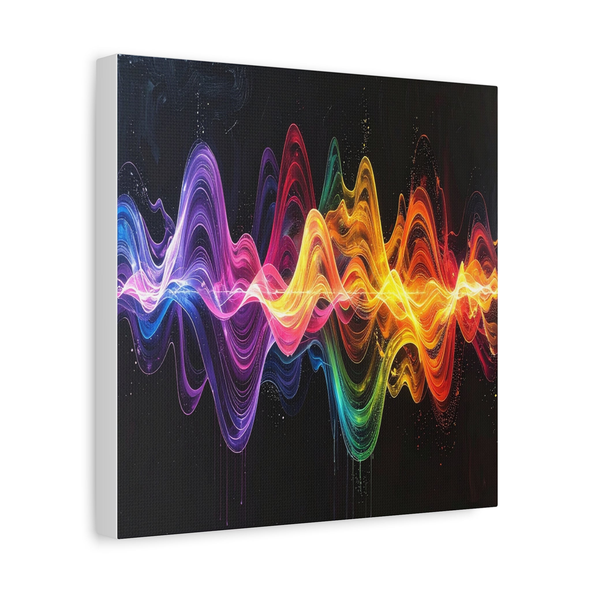 Sonic Spectrum: Digital Sound Wave Visualization, Color Gradient Artwork - L’Art Suprême Canvas