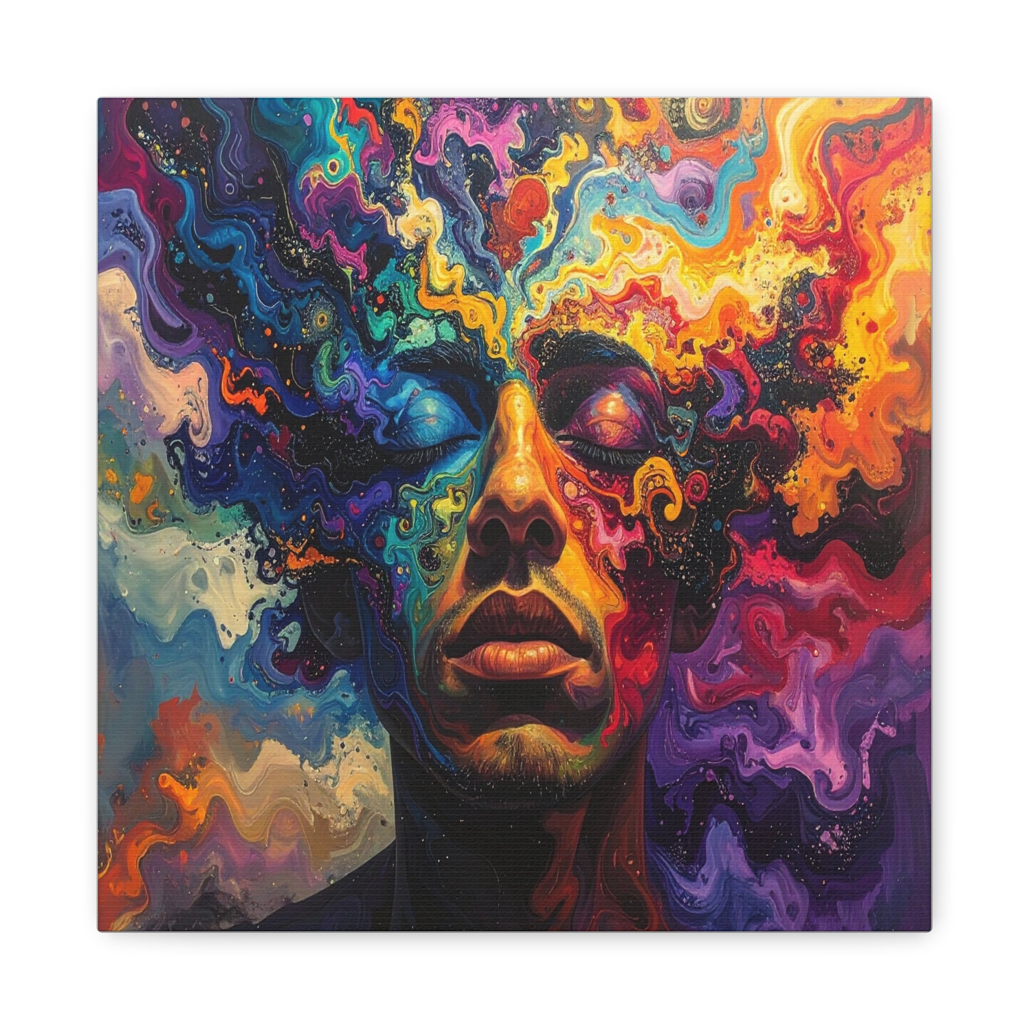 Consciousness Unfolding: Psychedelic Inner Landscape, Fluid Abstract Meditation - L’Art Suprême Canvas
