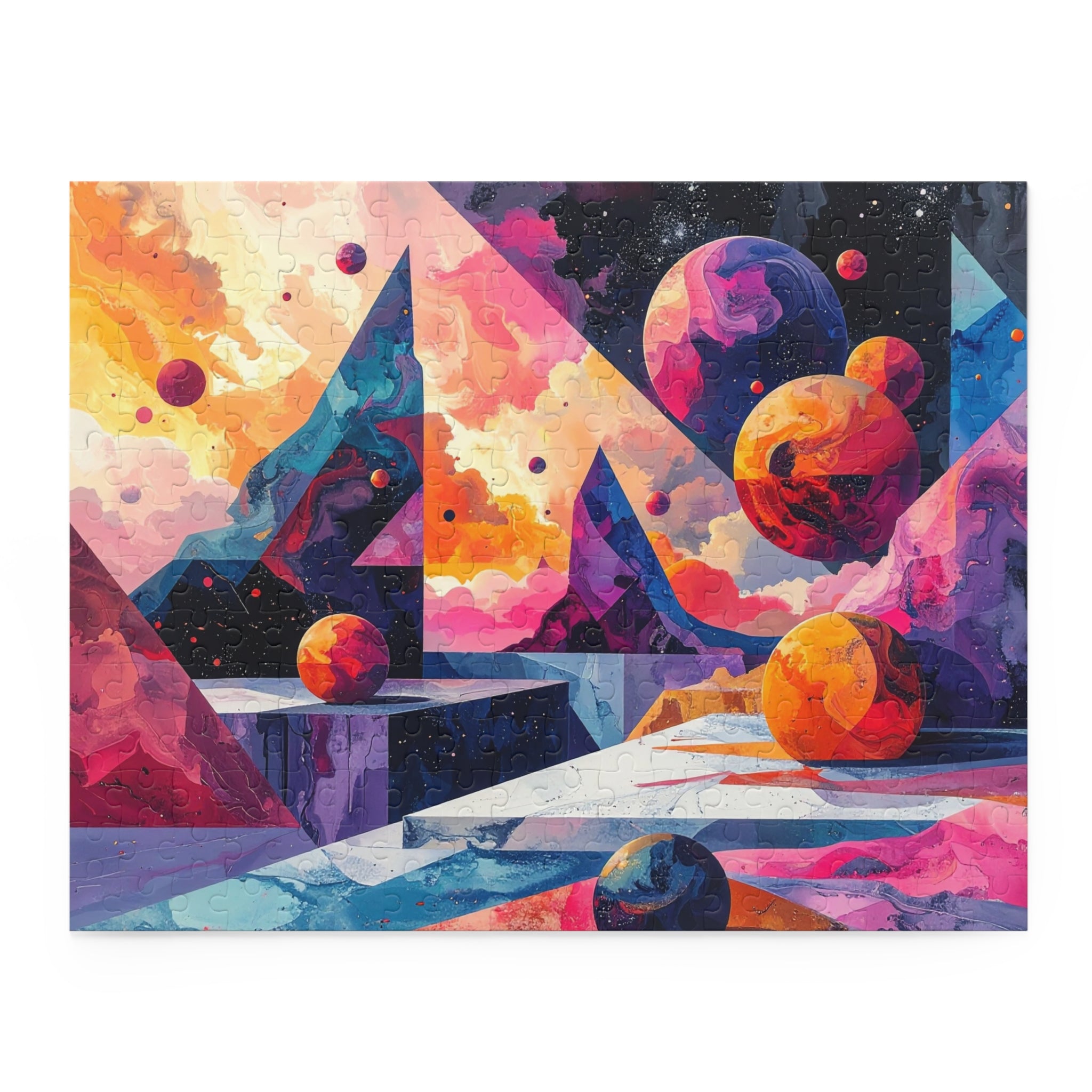 Celestial Geometry: Abstract Cosmic Landscape, Digital Surreal Universe -  L'Art Puzzle