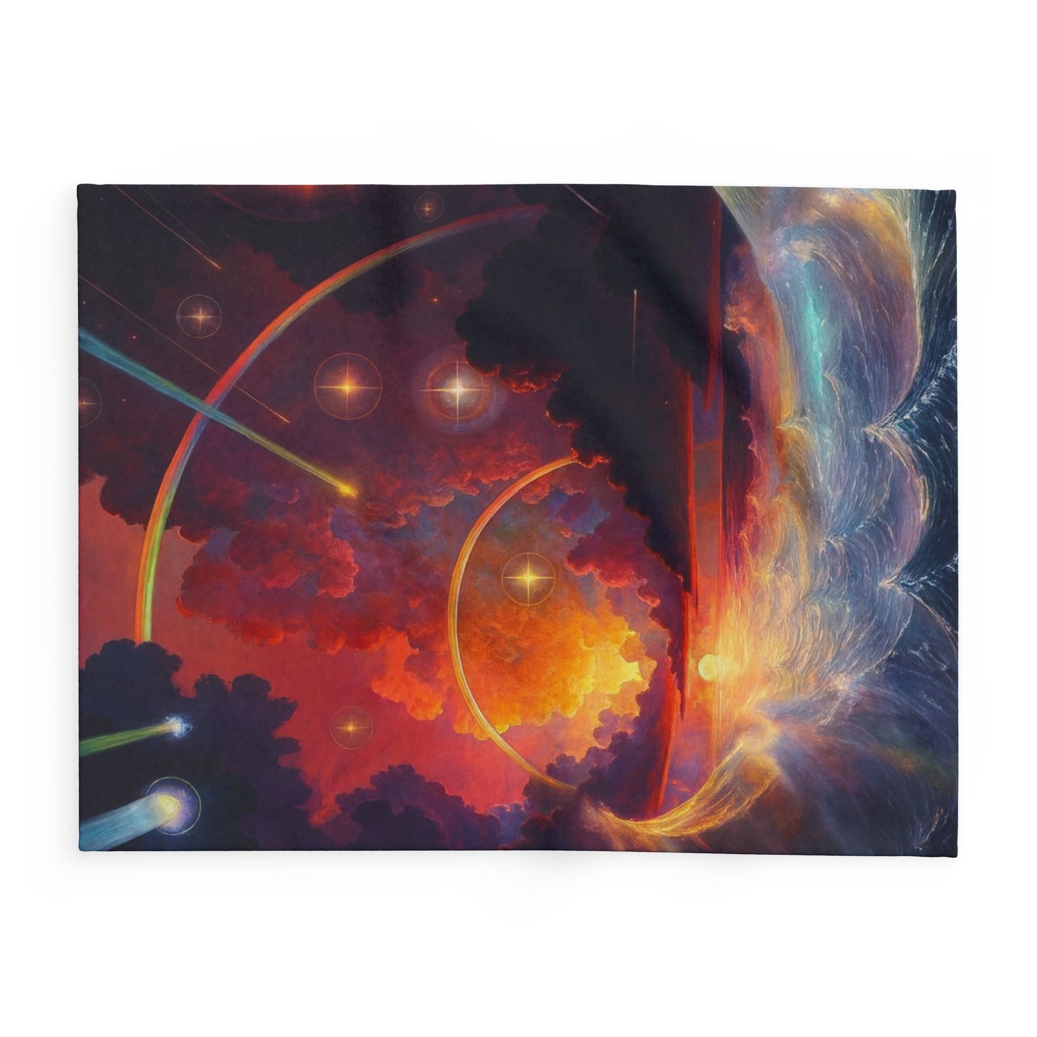 "Celestial Tides" – Dreamscape Fleece Blanket