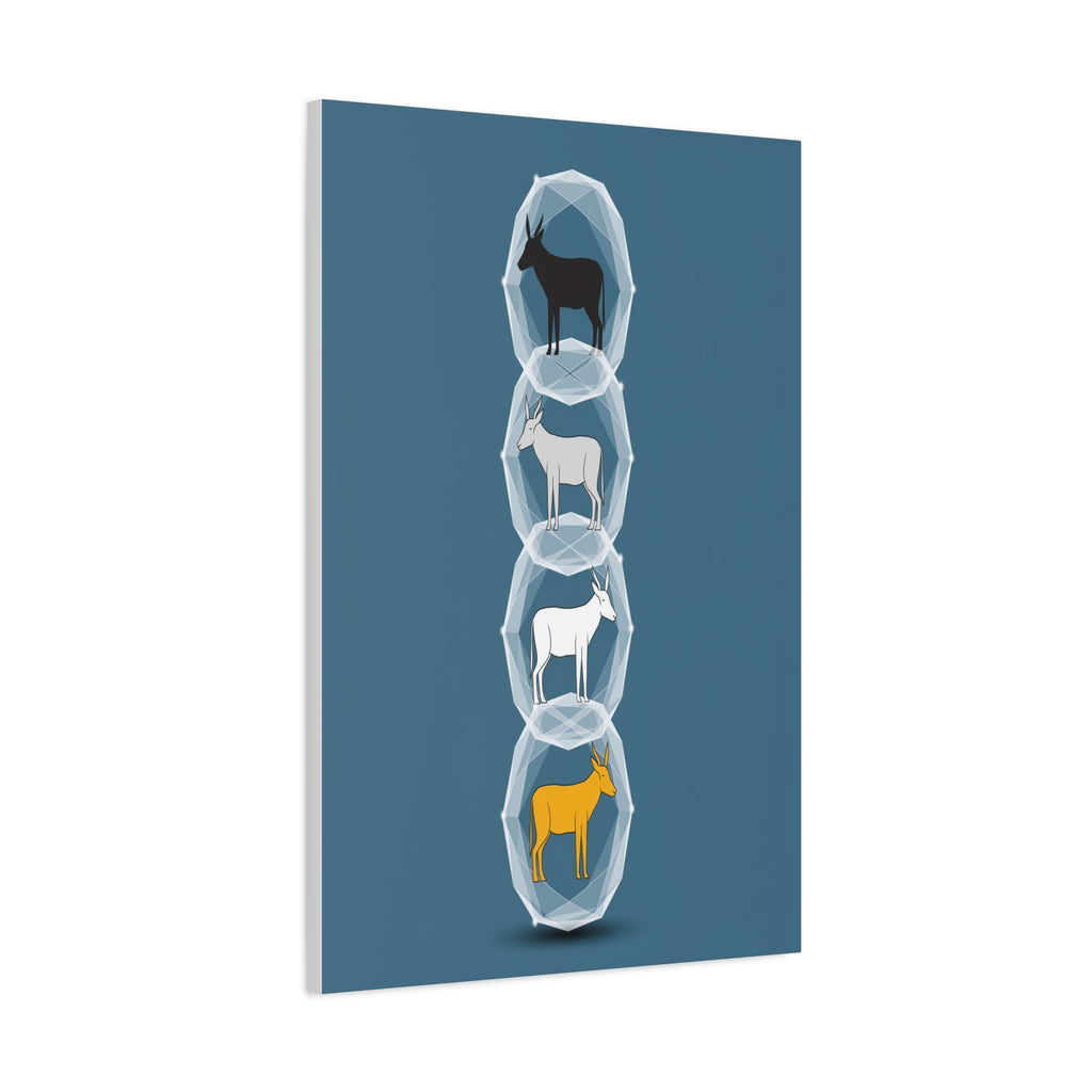 Encapsulated Ascent: Geometric Animal Silhouettes, Minimal Vertical Progression - L’Art Suprême Canvas