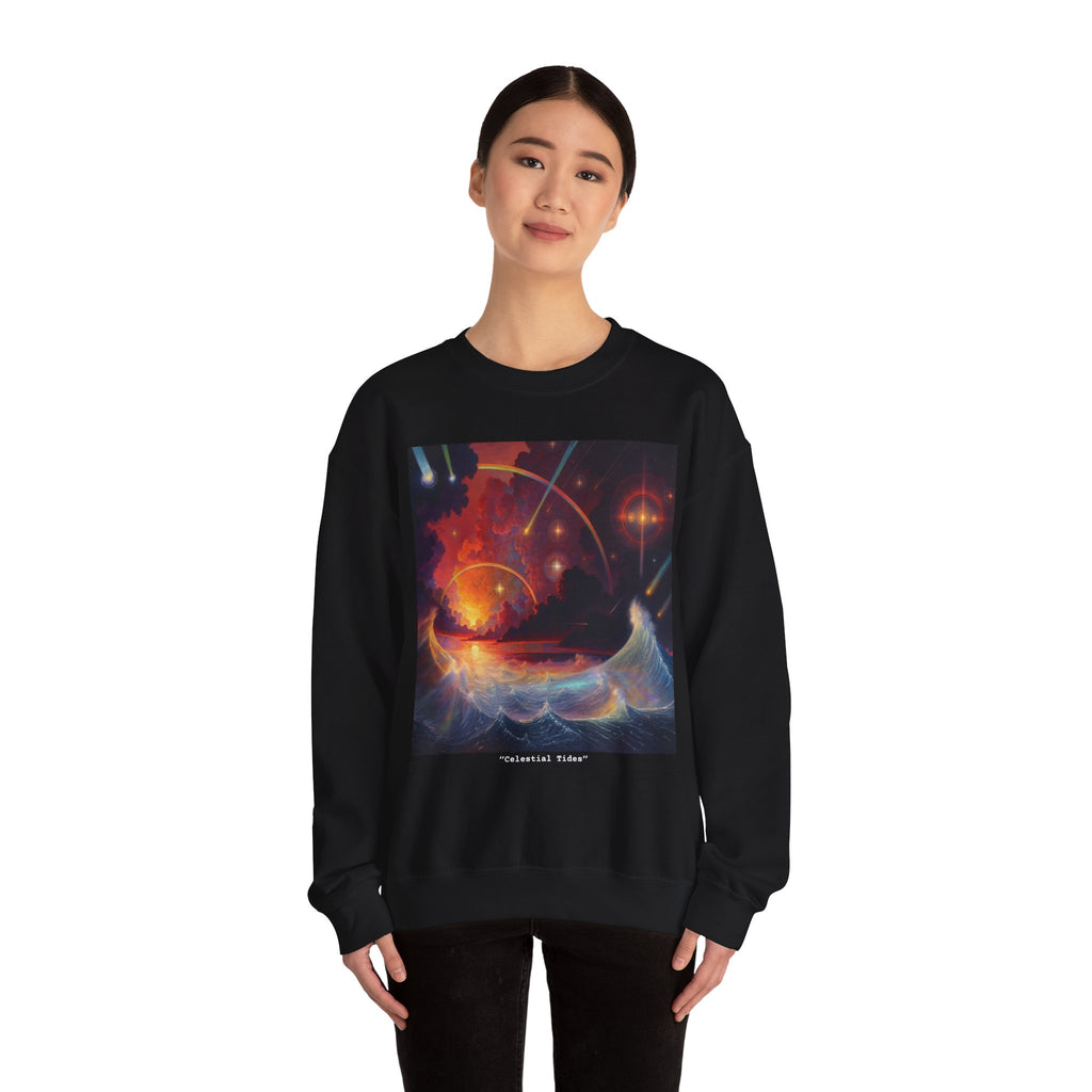 "Celestial Tides" – Cosmic Calm Crewneck
