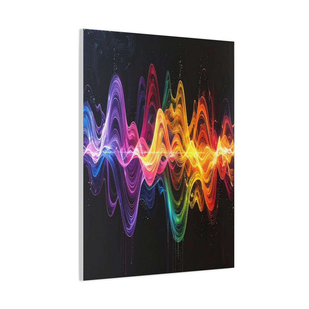 Sonic Spectrum: Digital Sound Wave Visualization, Color Gradient Artwork - L’Art Suprême Canvas