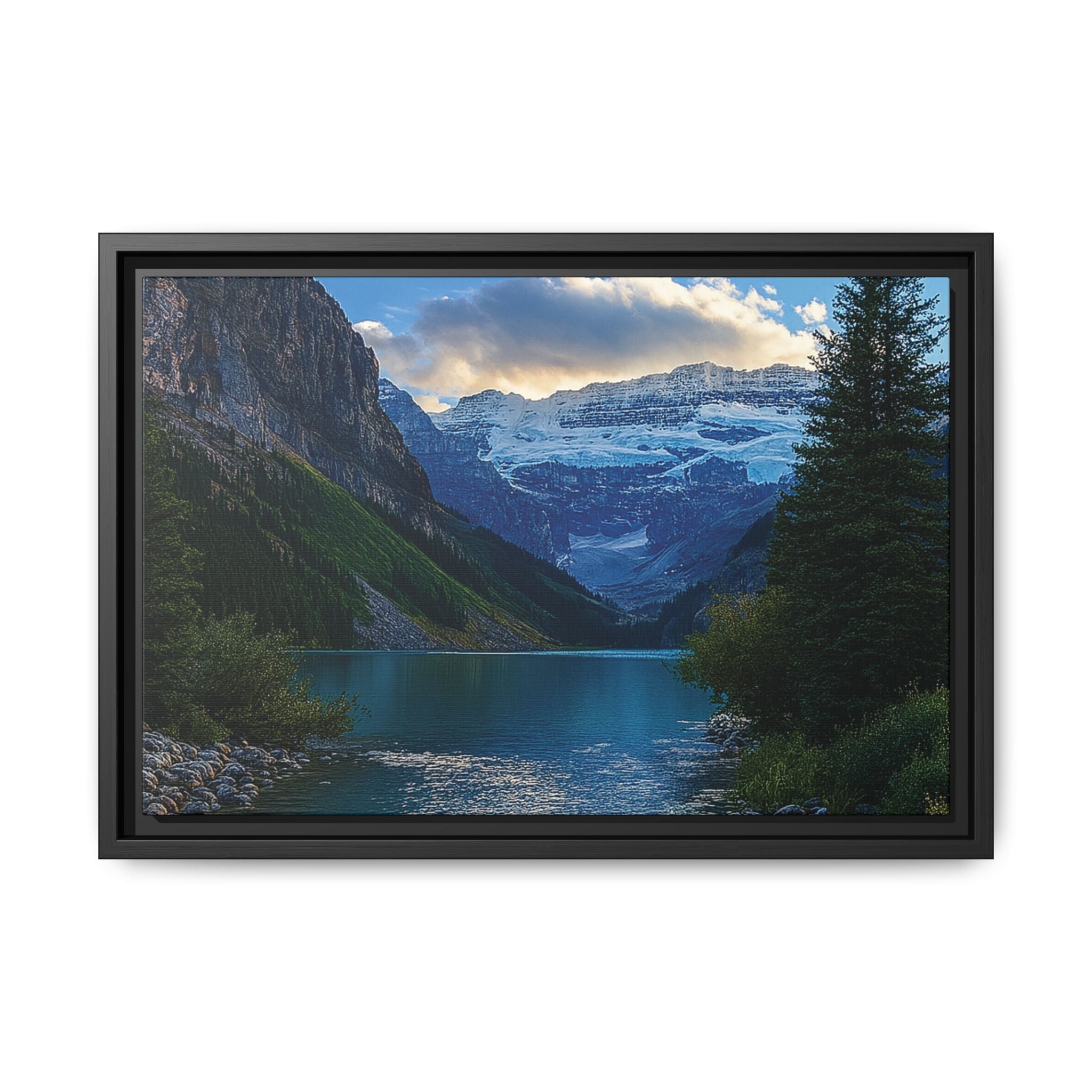 "Glacial Serenity" – Framed Canvas Print