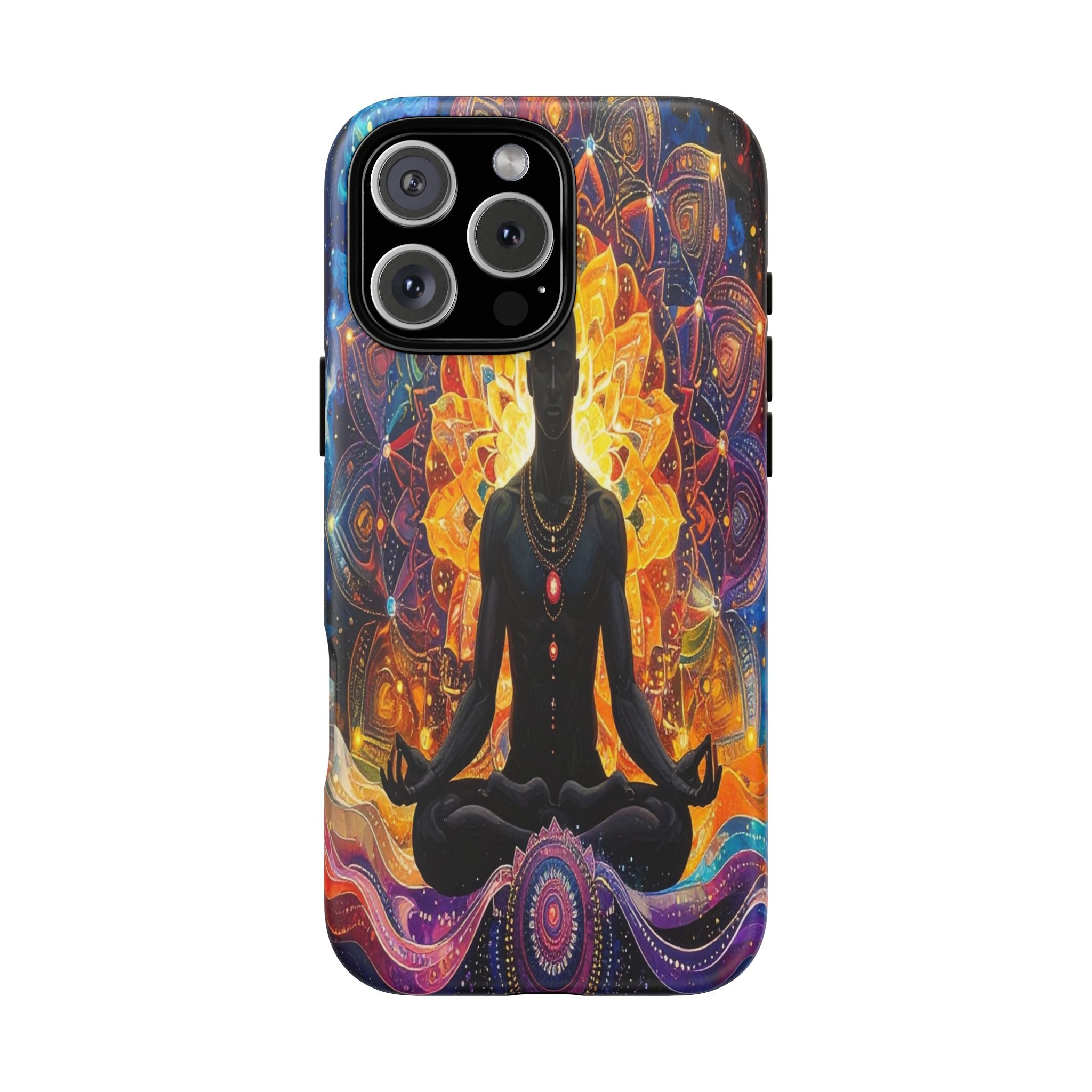 Cosmic Awakening: Spiritual Meditation Mandala, Chakra Energy Visualization - L’Art Suprême Phone Case