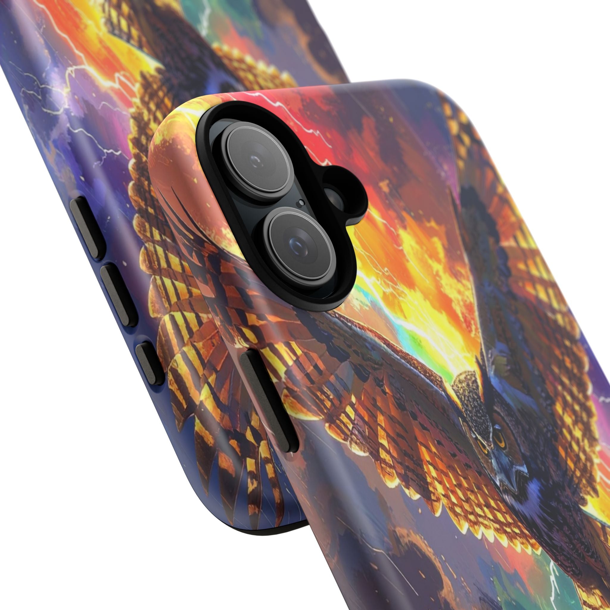 Thunderwing: Ethereal Owl in Electric Storm, Digital Fantasy Artwork - L’Art Suprême Phone Case