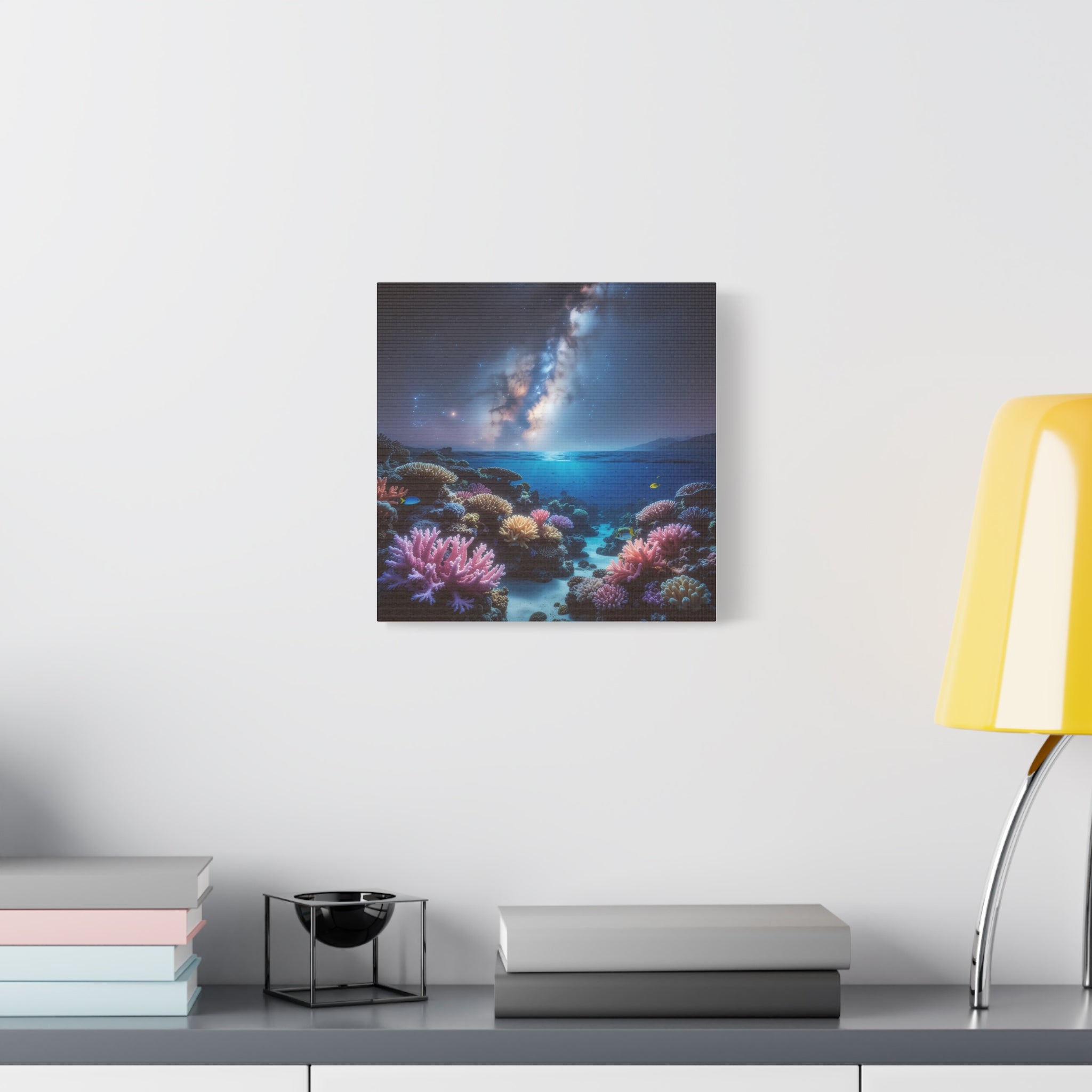 Cosmic Reef Harmony: Underwater Seascape Panorama, Milky Way Marine Dreamscape - L’Art Suprême Canvas