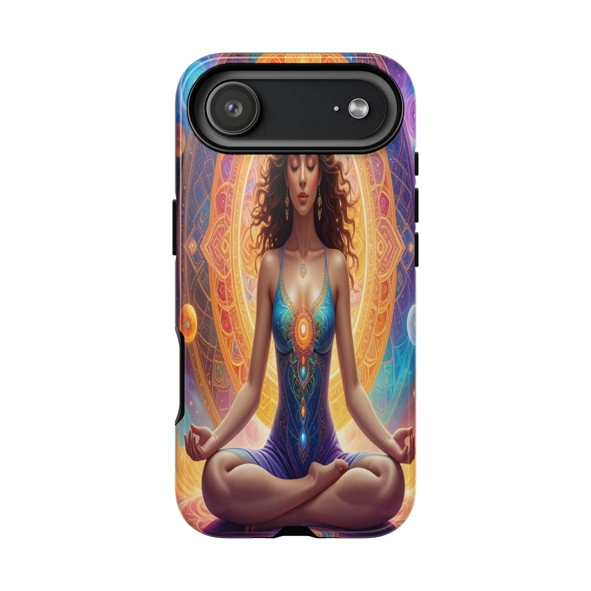 Cosmic Awakening: Spiritual Meditation Mandala, Celestial Energy Visualization - L’Art Suprême Phone Case