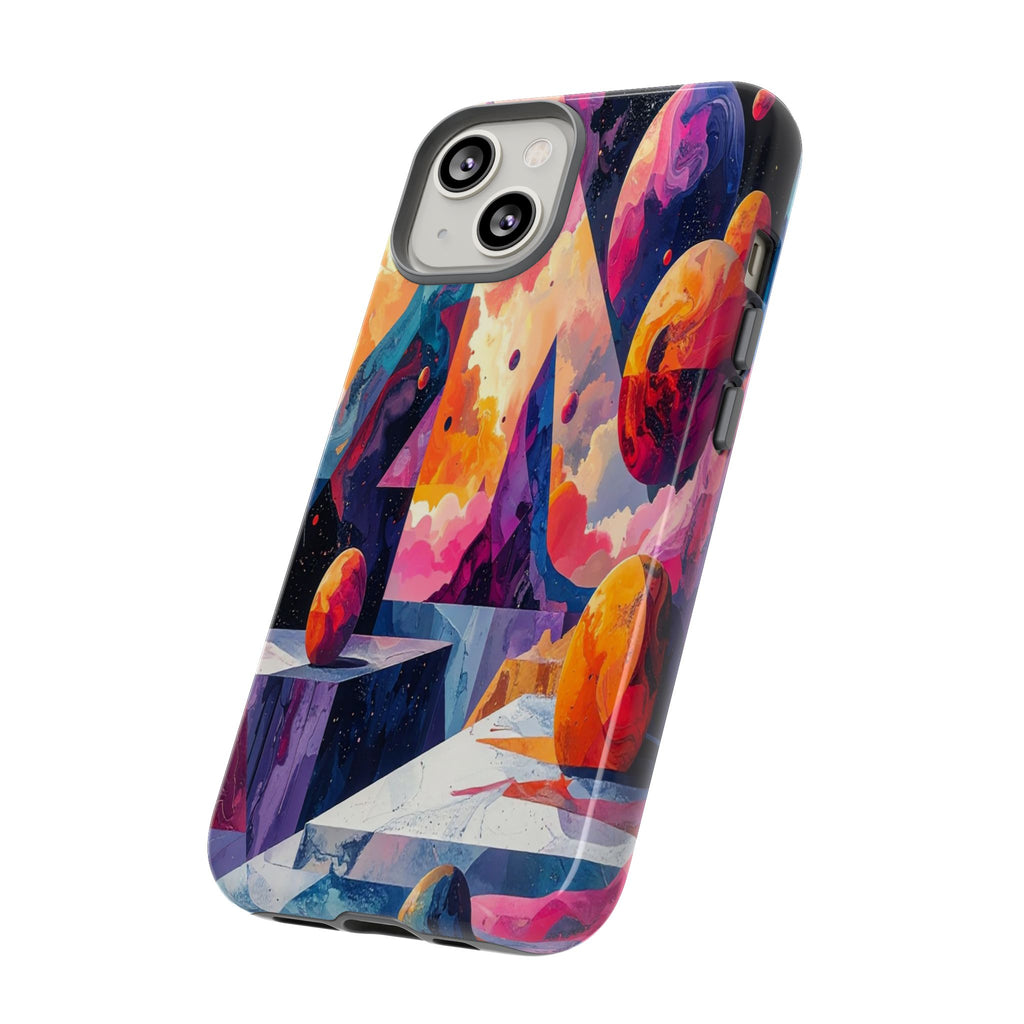 Cosmic Geometrica: Floating Spheres of Abstraction, Digital Dreamscape Dimensions - L’Art Suprême Phone Case