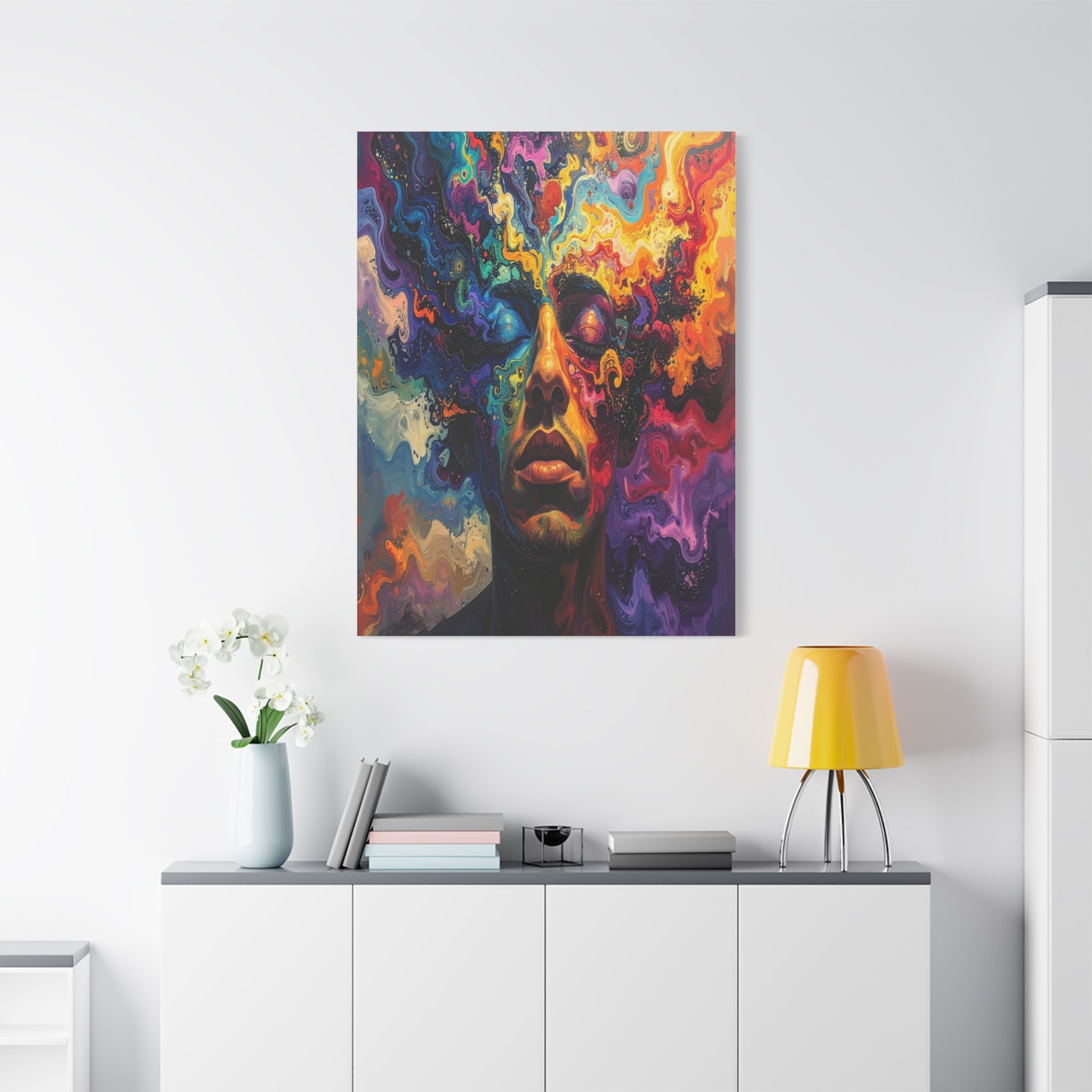 Consciousness Unfolding: Psychedelic Inner Landscape, Fluid Abstract Meditation - L’Art Suprême Canvas