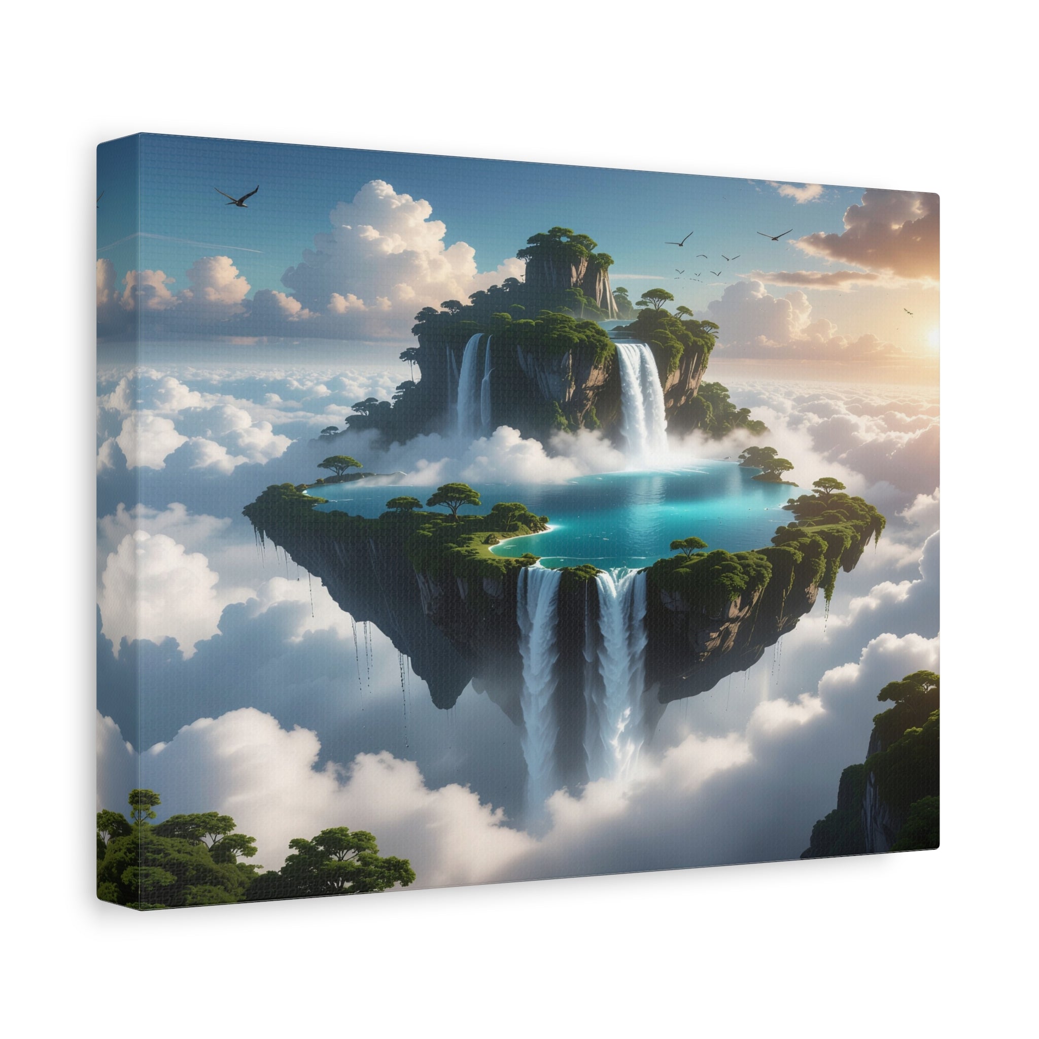 Celestial Archipelago: Floating Worlds of Mist and Stone, Digital Fantasy Landscape - L’Art Suprême Canvas