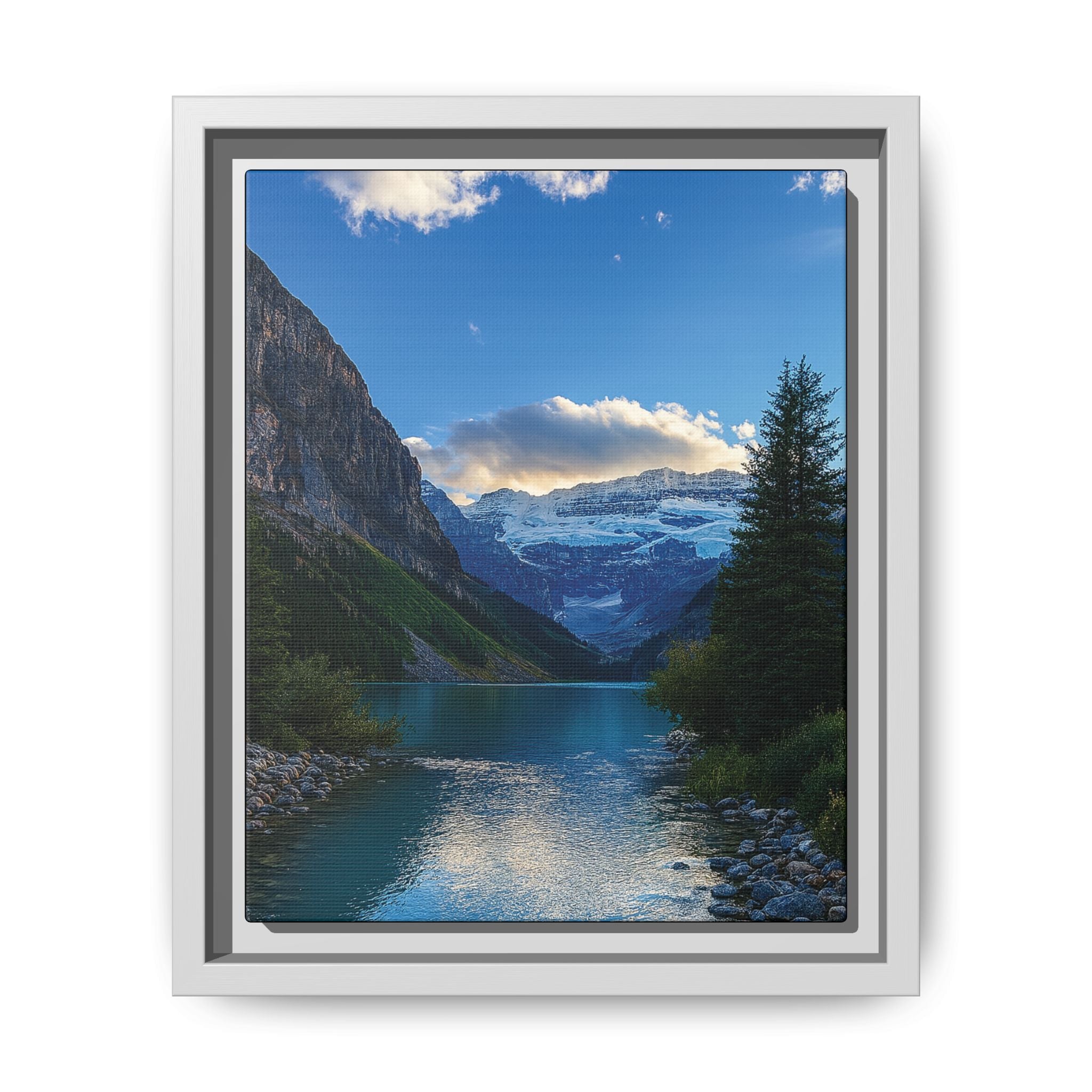 "Glacial Serenity" – Framed Canvas Print