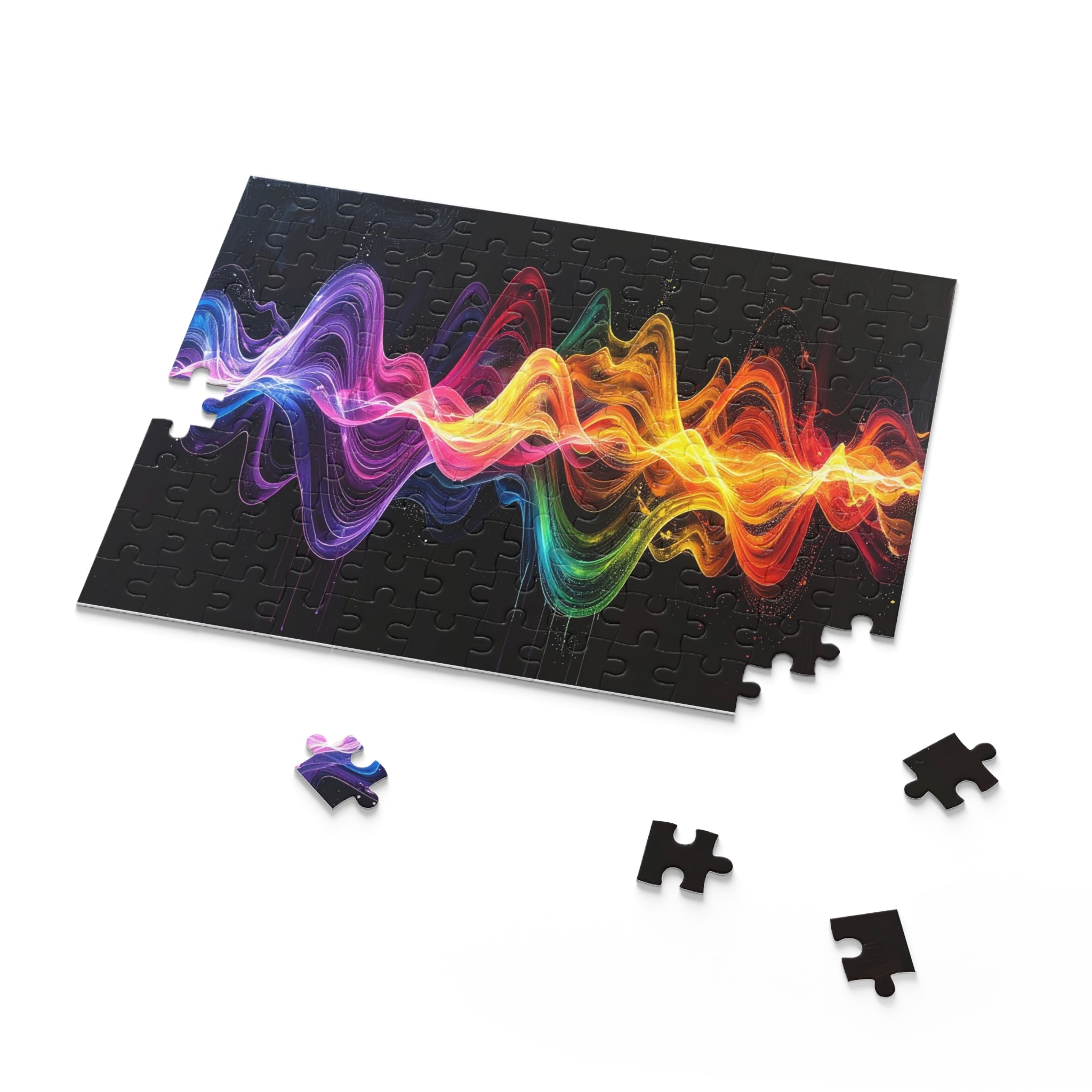 Wavelength Symphony: Digital Sound Wave Art, Vibrant Color Spectrum Visualization -  L'Art Puzzle