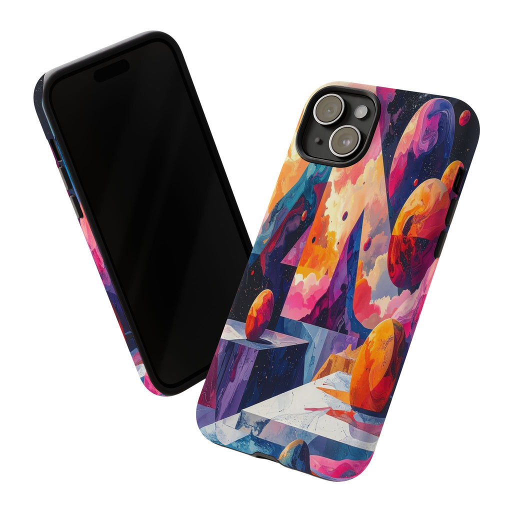 Cosmic Geometrica: Floating Spheres of Abstraction, Digital Dreamscape Dimensions - L’Art Suprême Phone Case