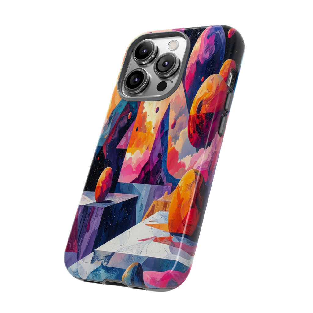 Cosmic Geometrica: Floating Spheres of Abstraction, Digital Dreamscape Dimensions - L’Art Suprême Phone Case