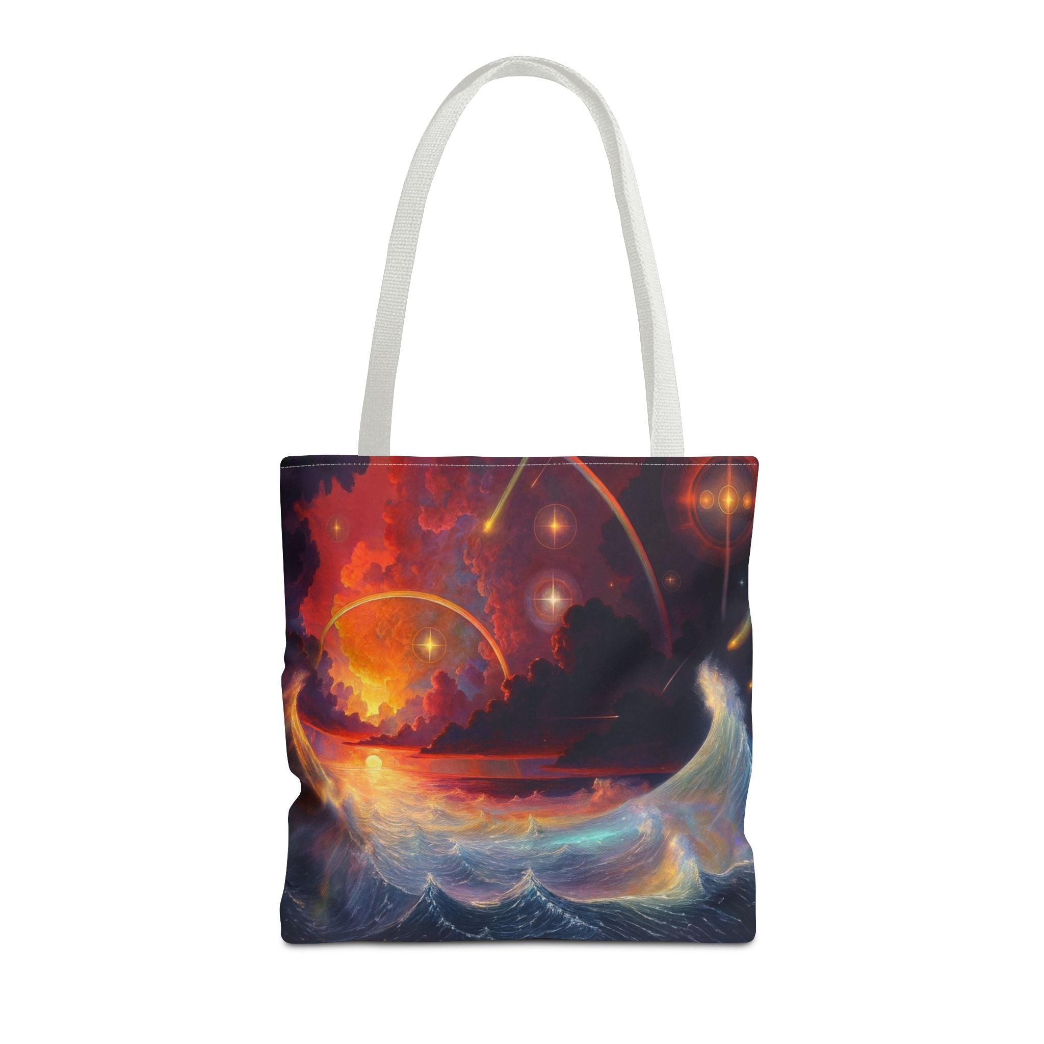 “Celestial Tides” – Cosmic Chaos x Ocean Calm Tote