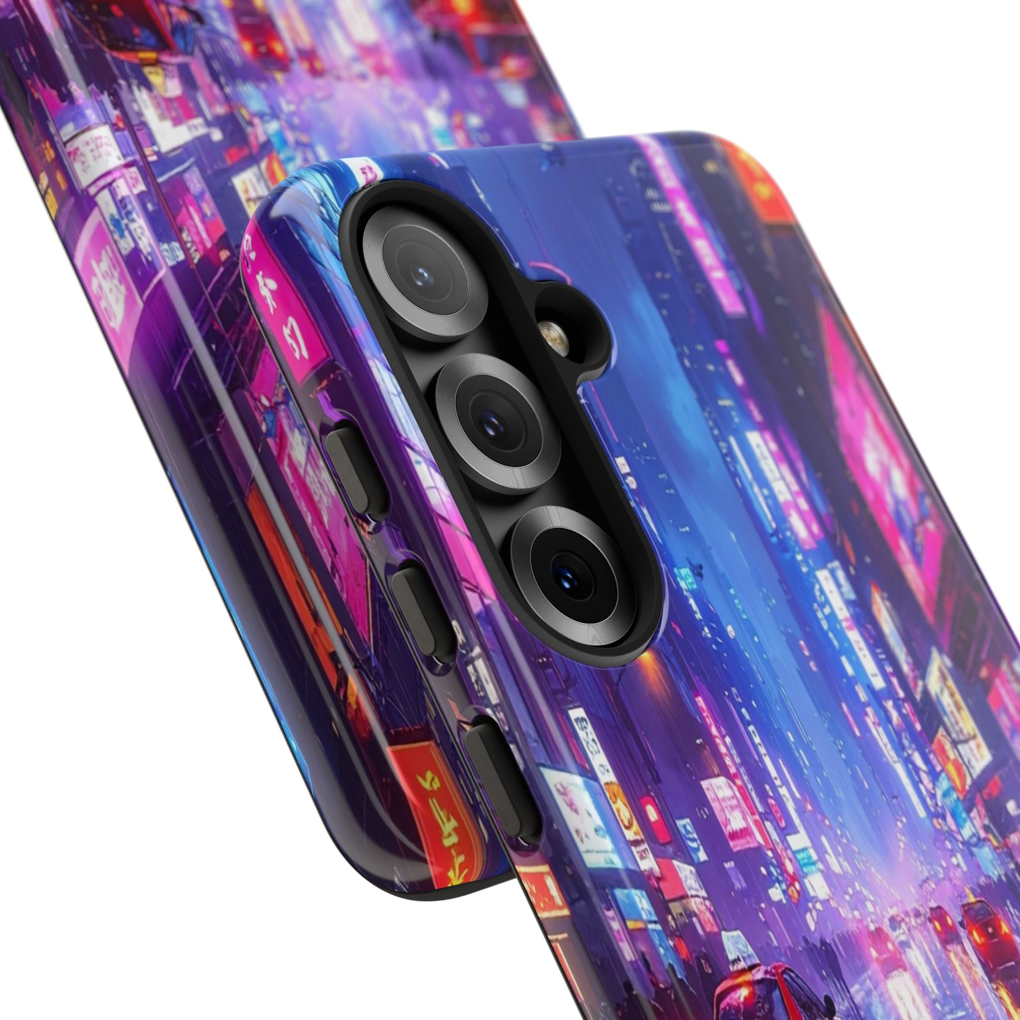 Neon Dystopia: Cyberpunk Metropolis, Urban Night Reflections - L’Art Suprême Phone Case