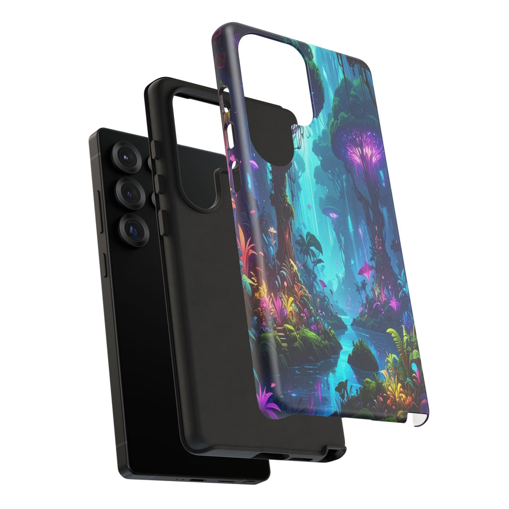 Bioluminescent Dreamscape: Ethereal Forest Fantasy, Digital Luminescence Illustration - L’Art Suprême Phone Case