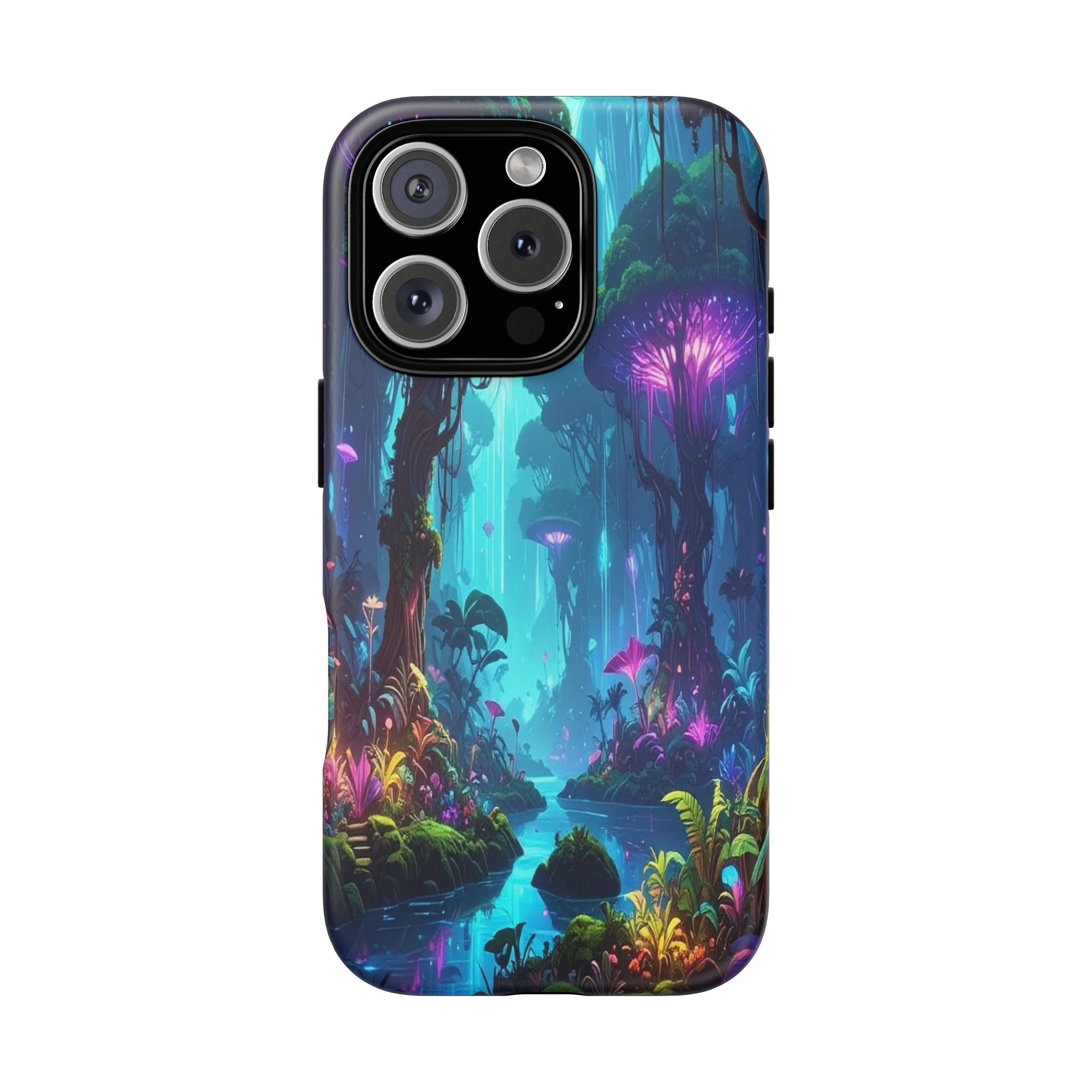 Bioluminescent Dreamscape: Ethereal Forest Fantasy, Digital Luminescence Illustration - L’Art Suprême Phone Case