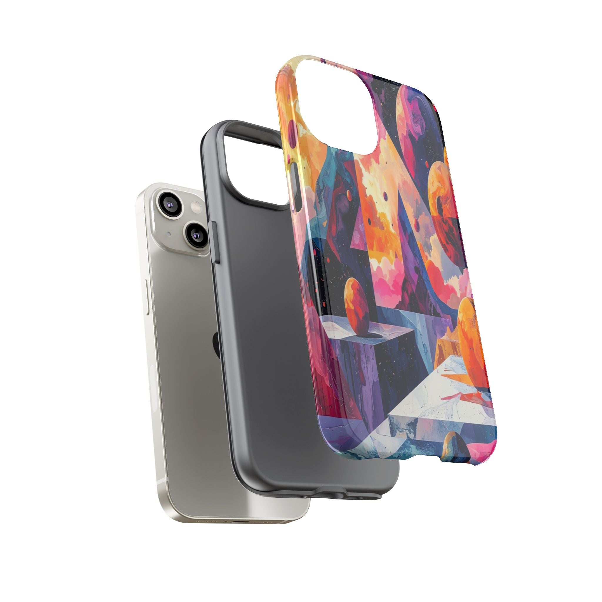 Cosmic Geometrica: Floating Spheres of Abstraction, Digital Dreamscape Dimensions - L’Art Suprême Phone Case