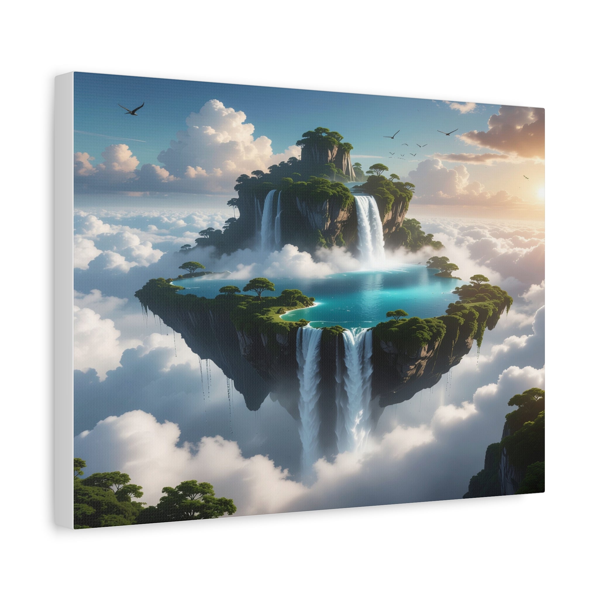 Celestial Archipelago: Floating Worlds of Mist and Stone, Digital Fantasy Landscape - L’Art Suprême Canvas