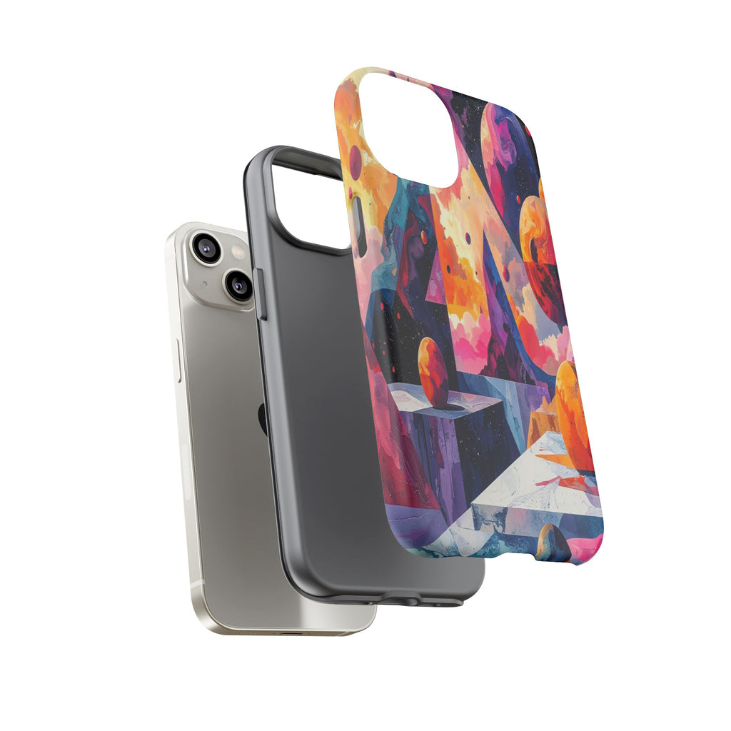 Cosmic Geometrica: Floating Spheres of Abstraction, Digital Dreamscape Dimensions - L’Art Suprême Phone Case