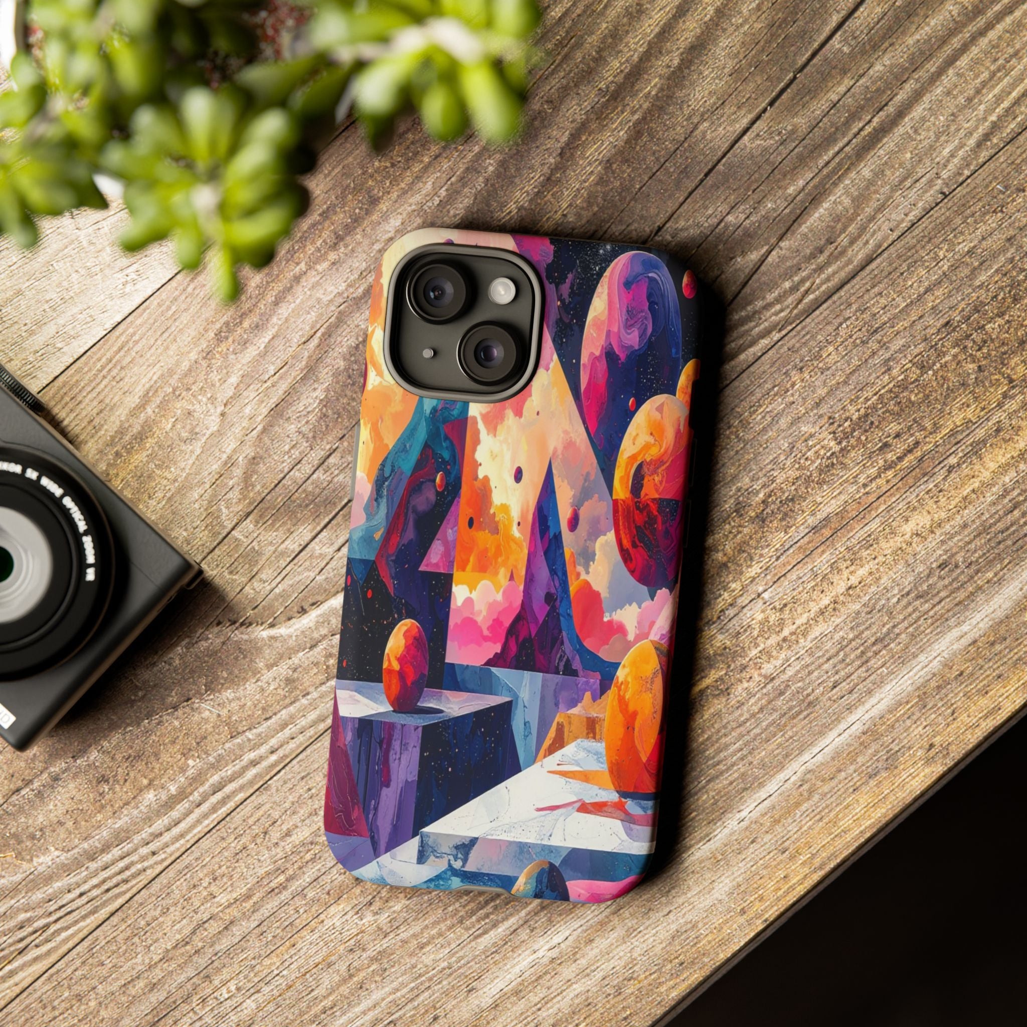 Cosmic Geometrica: Floating Spheres of Abstraction, Digital Dreamscape Dimensions - L’Art Suprême Phone Case