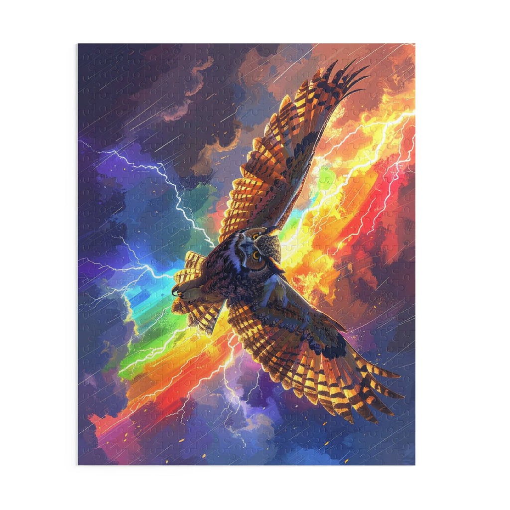 Elemental Guardian: Owl of Mystical Fire, Digital Fantastical Wildlife Art -  L'Art Puzzle