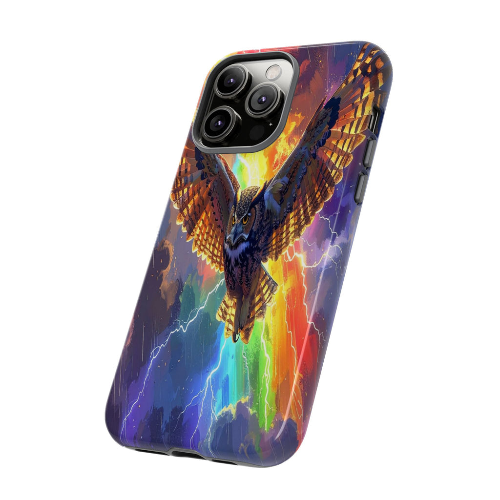Thunderwing: Ethereal Owl in Electric Storm, Digital Fantasy Artwork - L’Art Suprême Phone Case