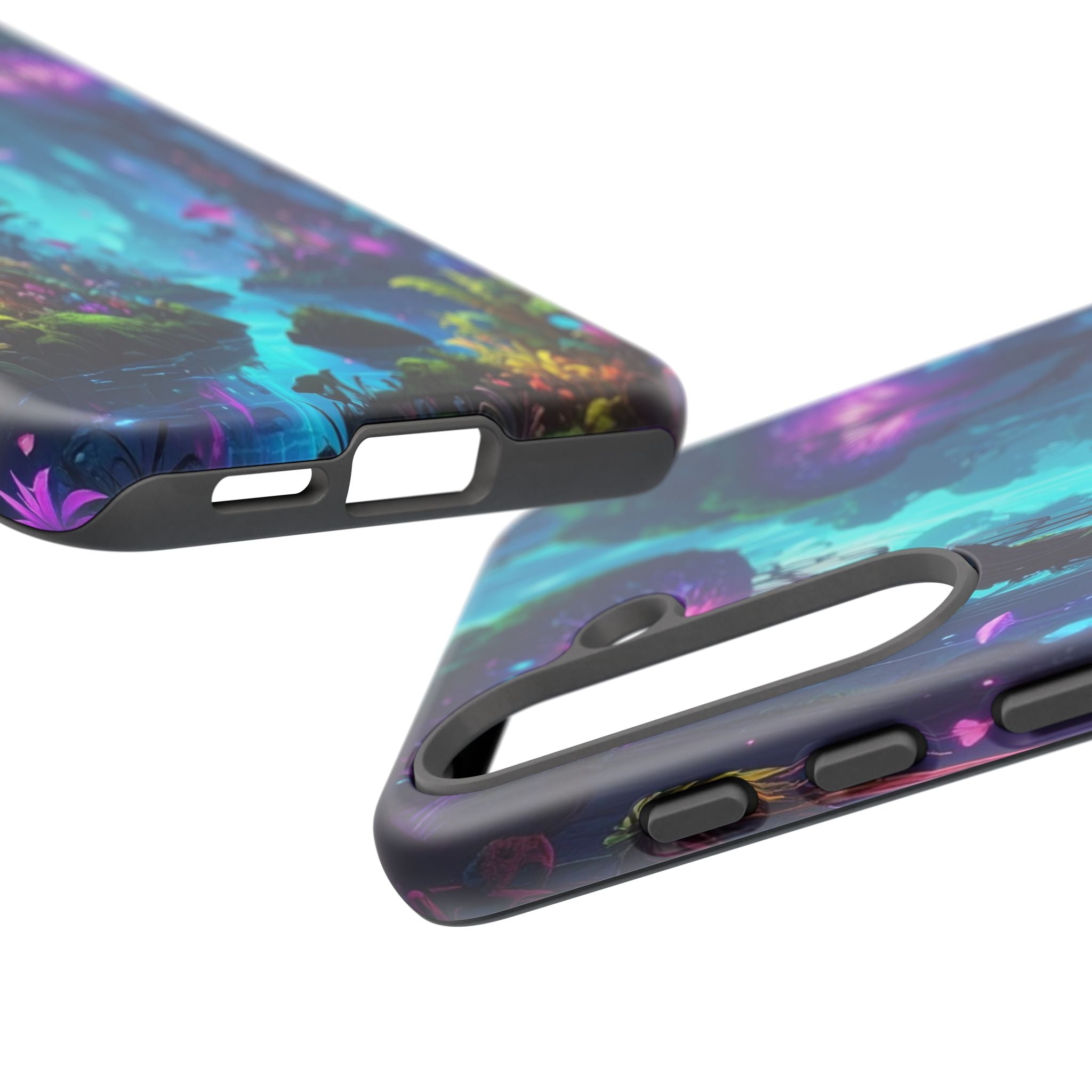 Bioluminescent Dreamscape: Ethereal Forest Fantasy, Digital Luminescence Illustration - L’Art Suprême Phone Case