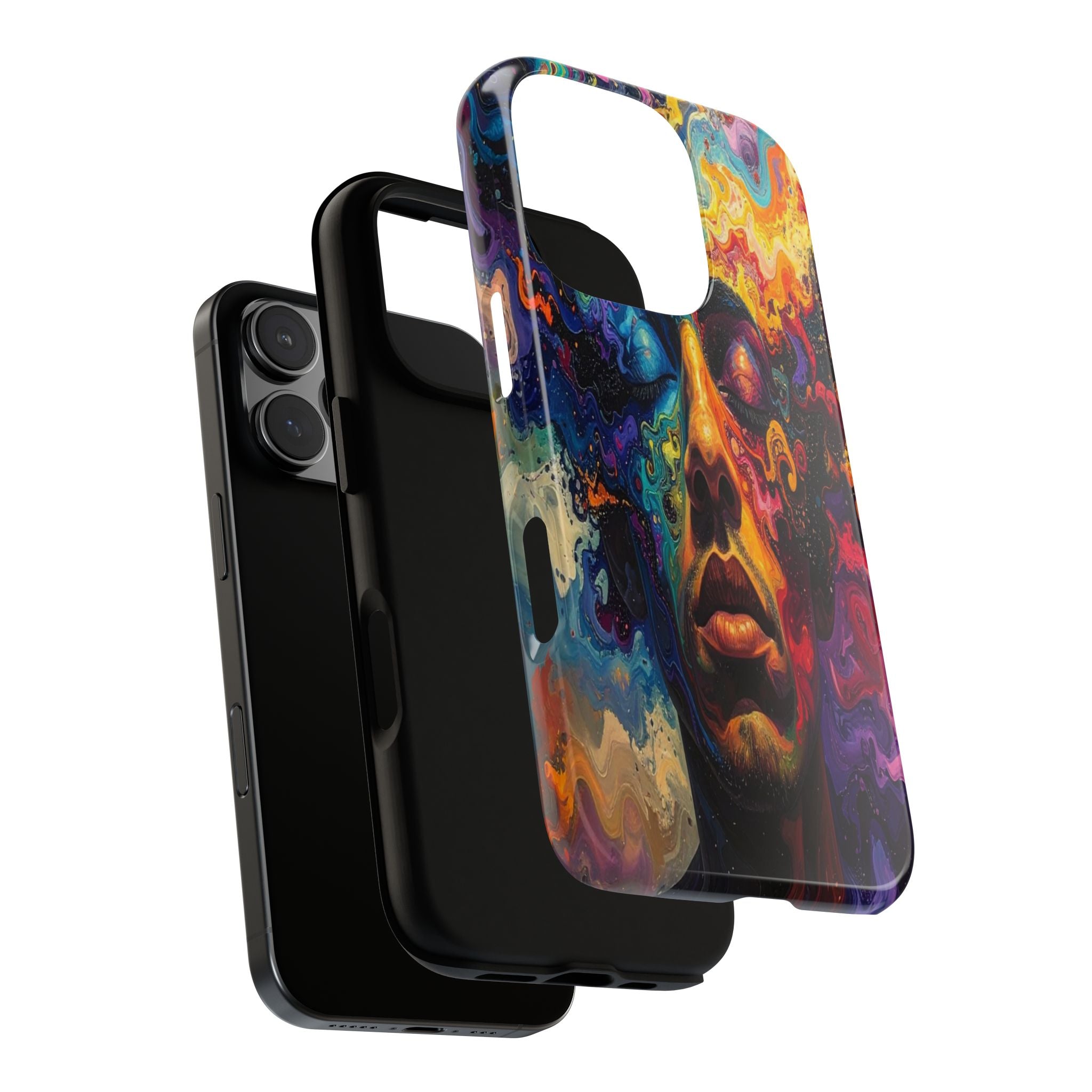 Psyche Unbound: Chromatic Consciousness, Digital Portrait Exploration - L’Art Suprême Phone Case