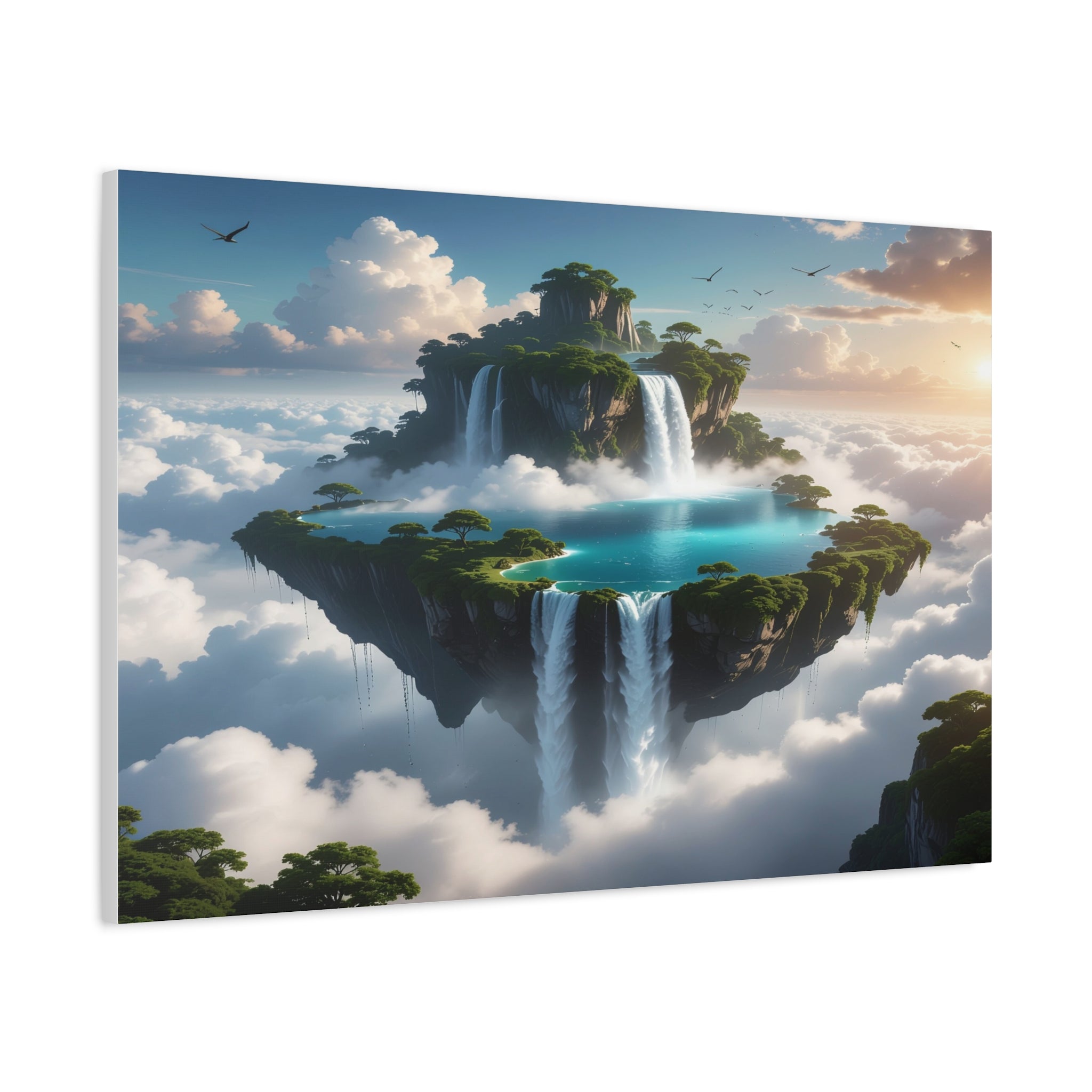 Celestial Archipelago: Floating Worlds of Mist and Stone, Digital Fantasy Landscape - L’Art Suprême Canvas