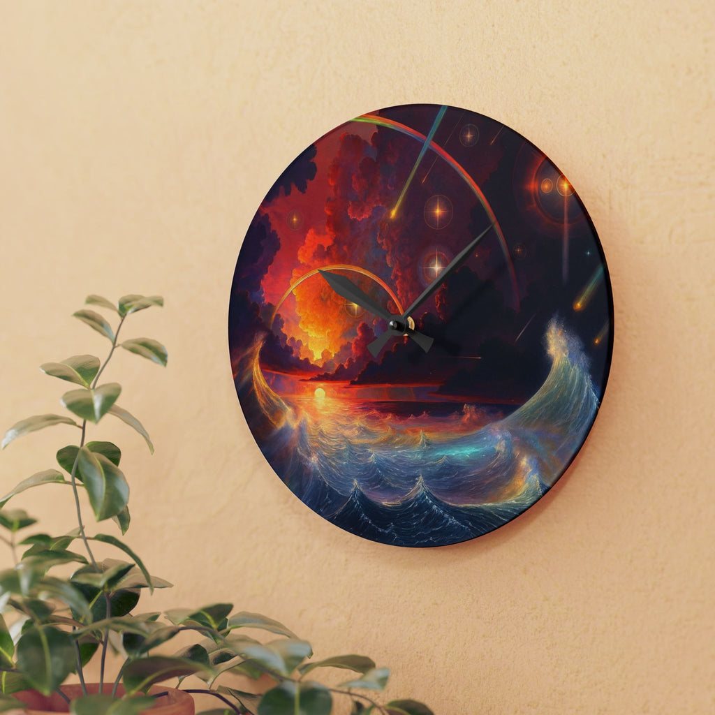 "Celestial Tides" – Acrylic Wall Clock
