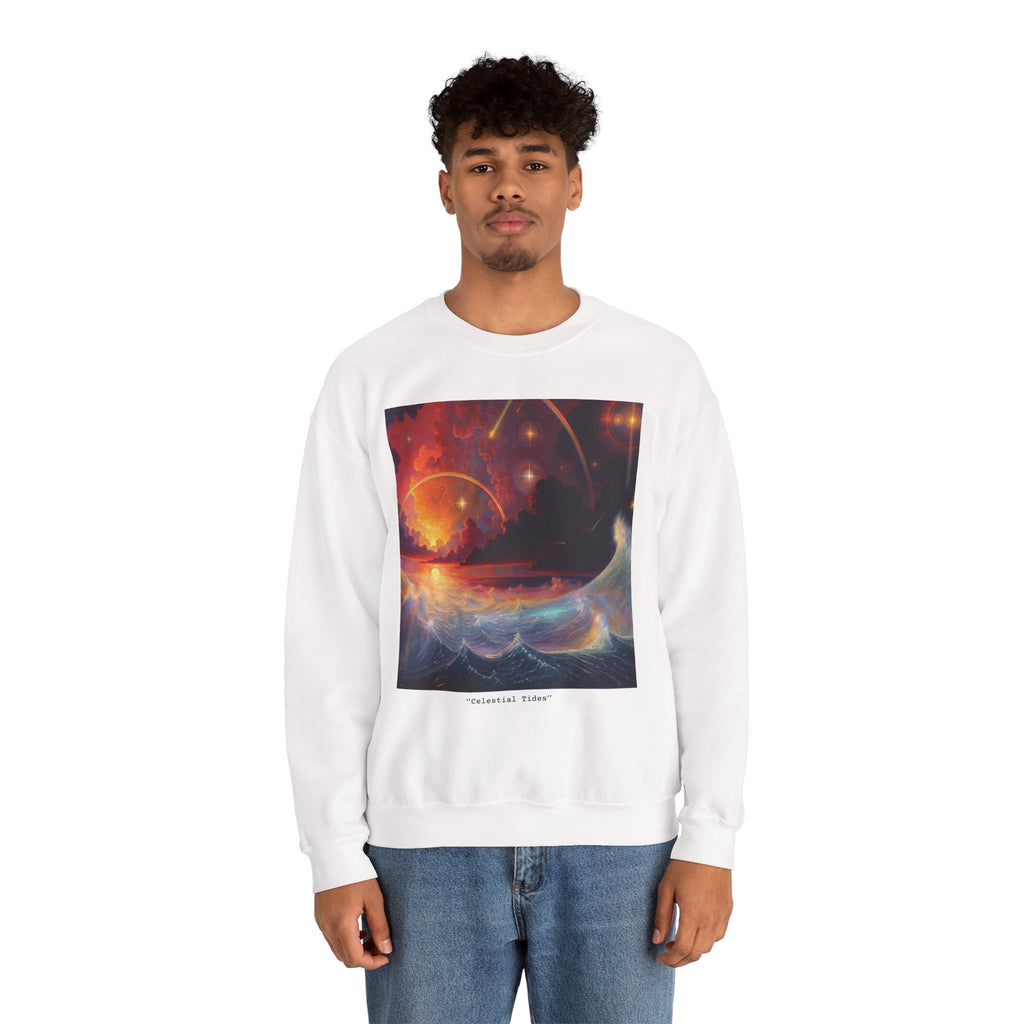 "Celestial Tides" – Cosmic Calm Crewneck